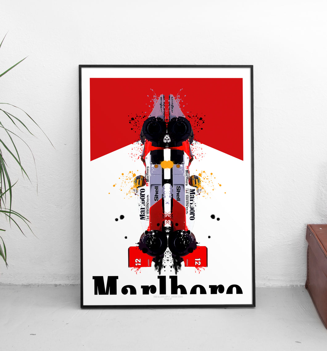 Ayrton Senna 1988 McLaren MP4/4 F1 Print - Fueled.art