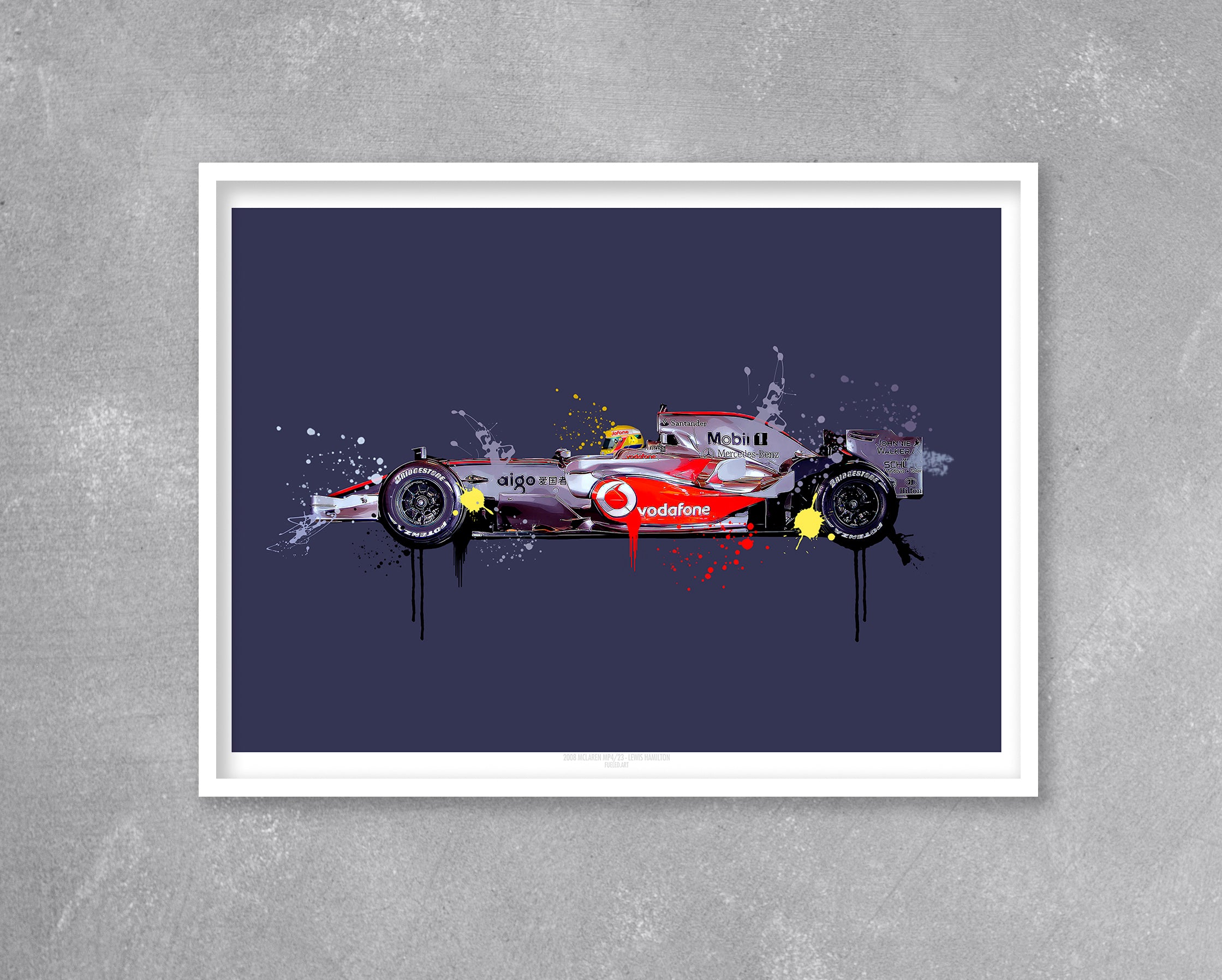 Lewis Hamilton 2008 McLaren F1 Print - Fueled.art