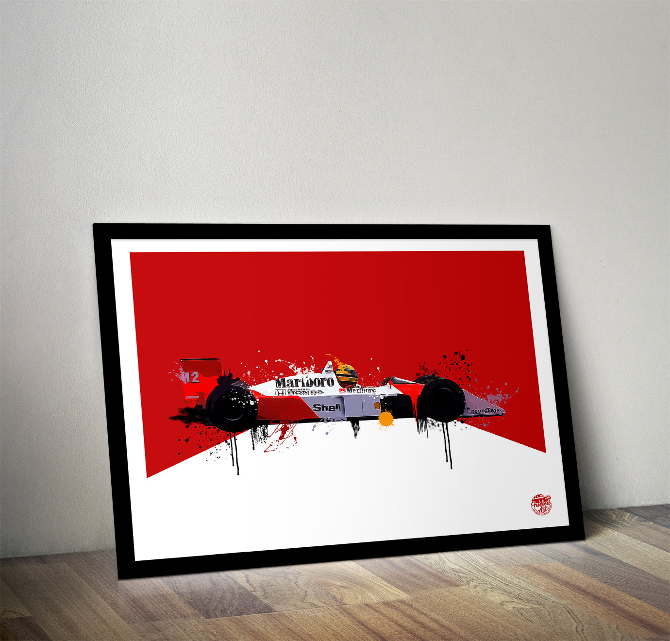 Ayrton Senna McLaren MP4/4 F1 print by Fueled.art