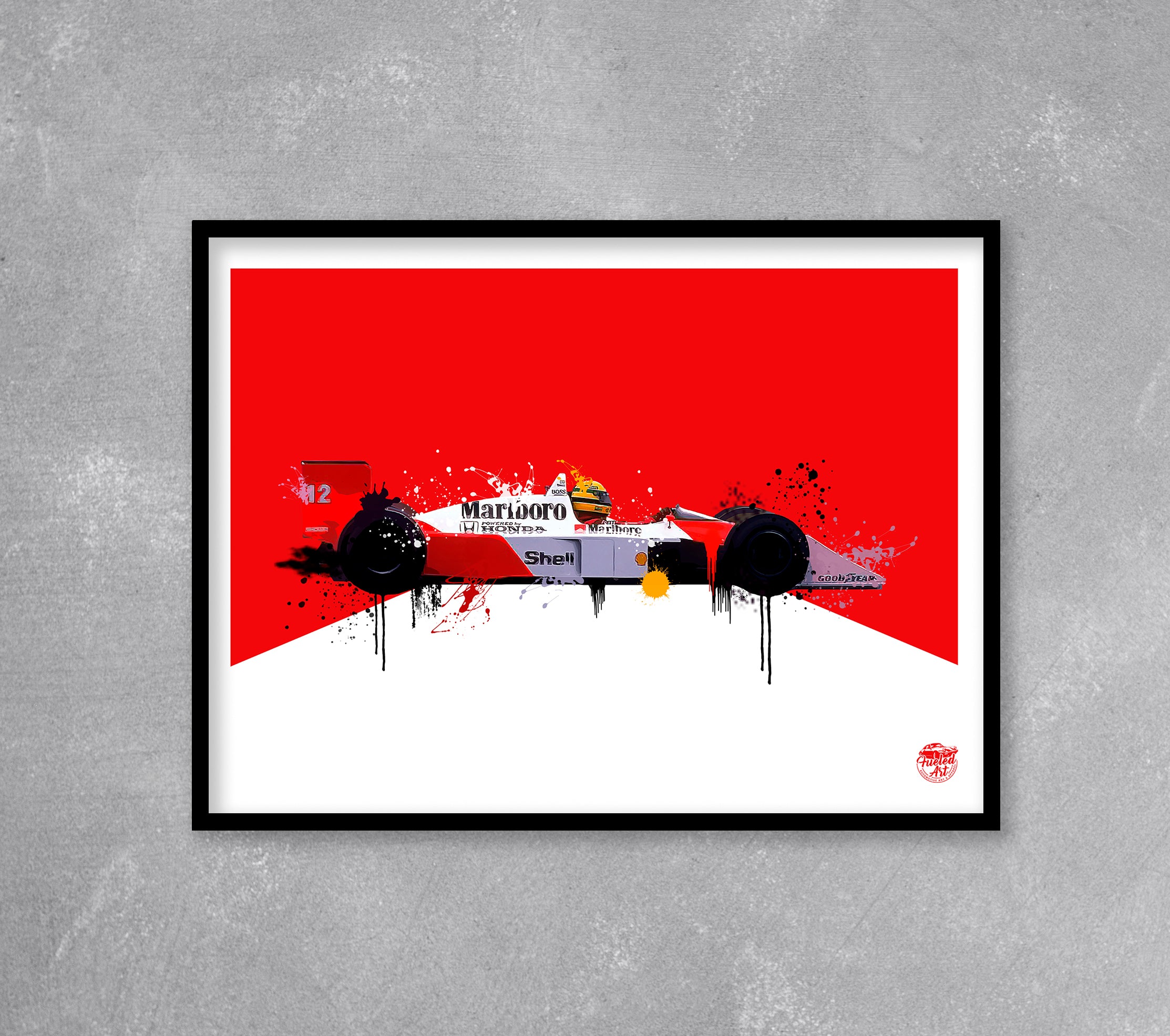 Ayrton Senna McLaren MP4/4 F1 print by Fueled.art