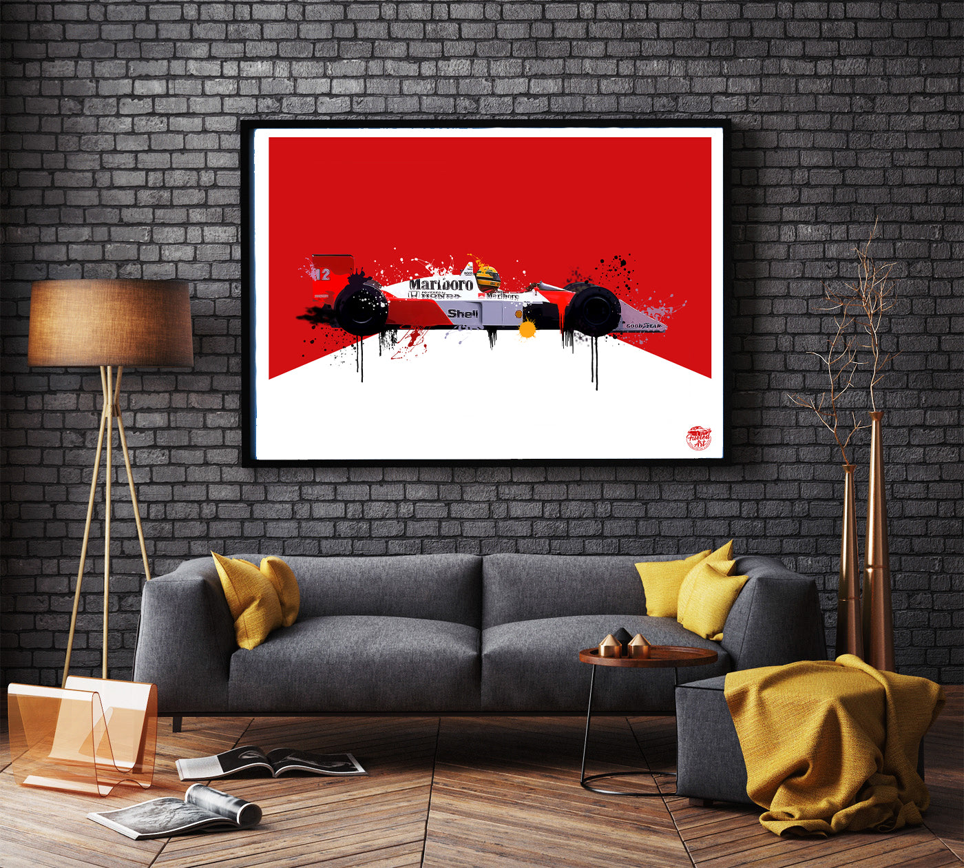 Ayrton Senna McLaren MP4/4 F1 print by Fueled.art