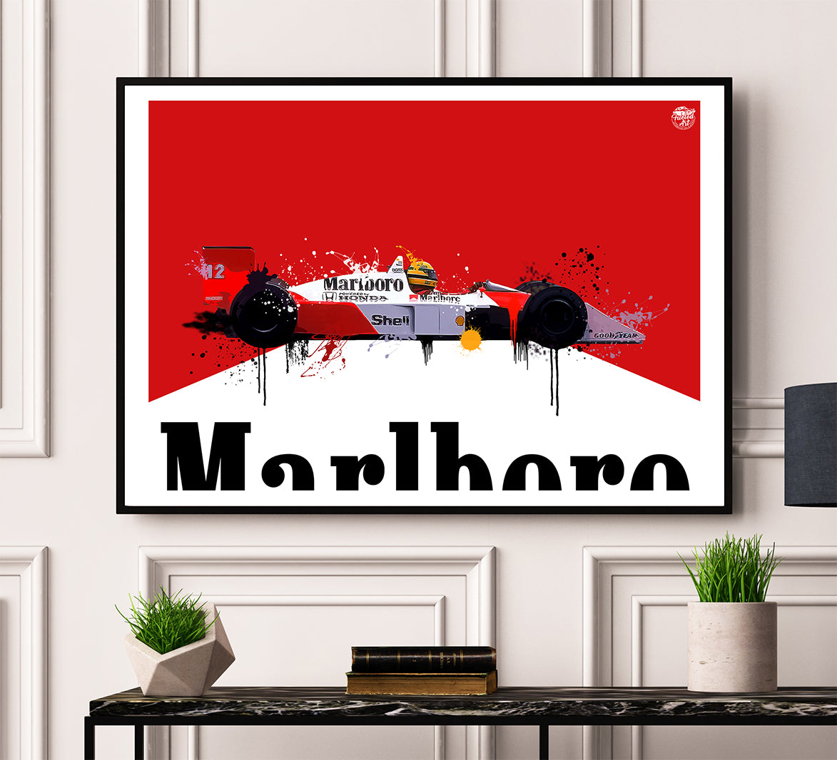 Ayrton Senna McLaren MP4/4 F1 print by Fueled.art