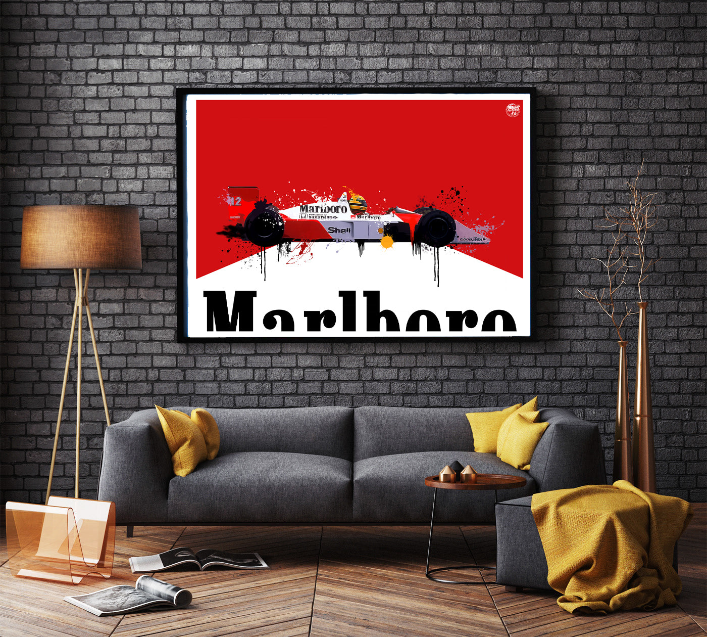 Ayrton Senna McLaren MP4/4 F1 print by Fueled.art