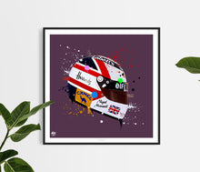 Cargar imagen en el visor de la galería, Nigel Mansell F1 Helmet print - Fueled.art
