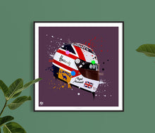 Load image into Gallery viewer, Nigel Mansell F1 Helmet print - Fueled.art
