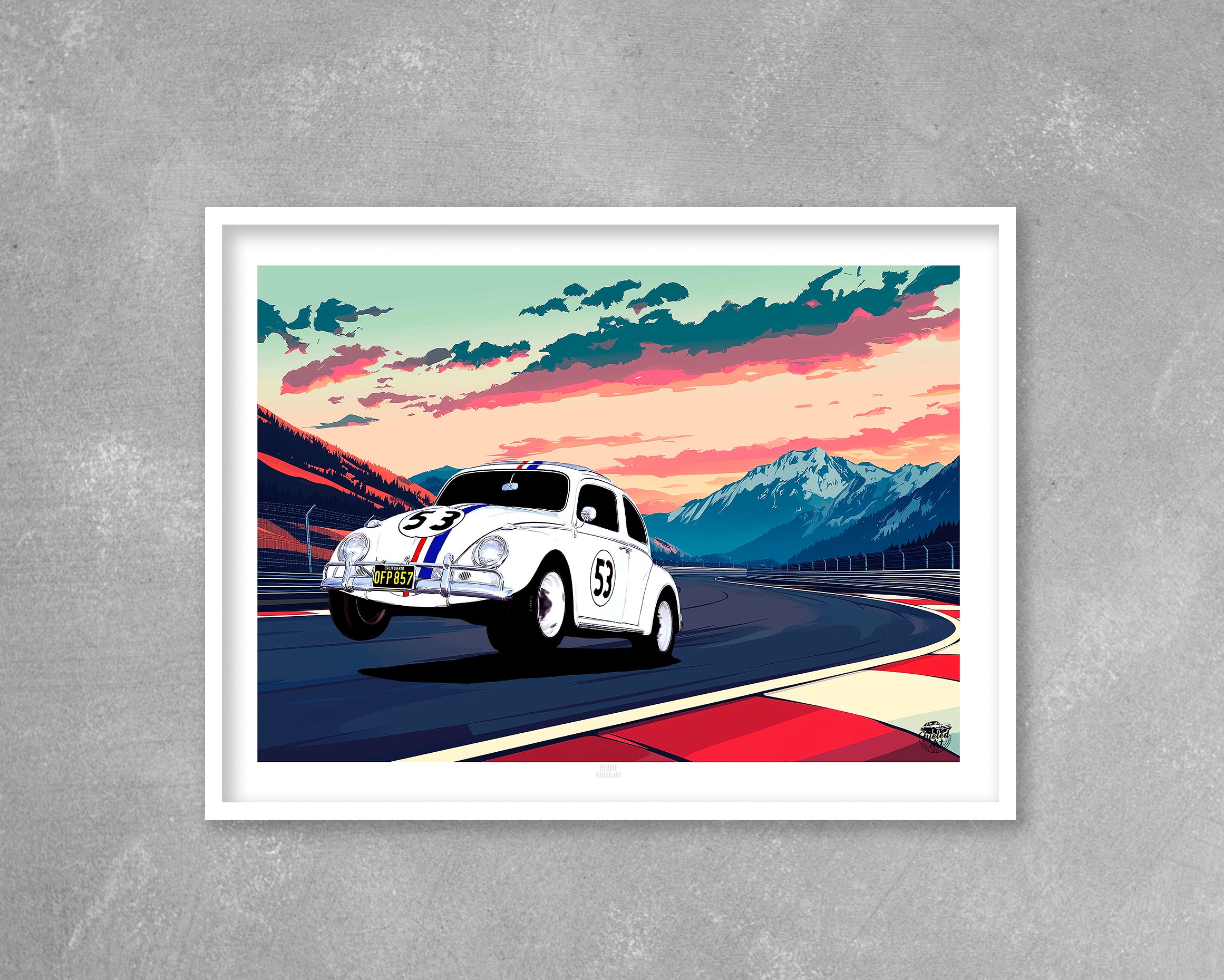 Herbie VW Beetle Print - Fueled.art