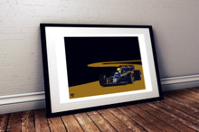 Load image into Gallery viewer, Ayrton Senna 1985 Lotus 97T F1 Print - Fueled.art
