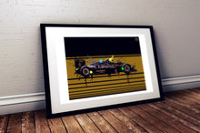 Load image into Gallery viewer, Ayrton Senna 1985 Lotus 97T F1 Print - Fueled.art
