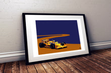 Lade das Bild in den Galerie-Viewer, Ayrton Senna 1987 Lotus 99T F1 Print - Fueled.art
