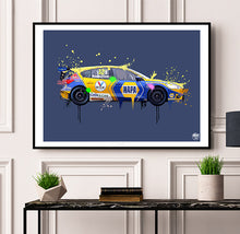 Carica l&#39;immagine nel visualizzatore di Gallery, Dan Rowbottom 2023 Ford Focus ST BTCC Print - Fueled.art
