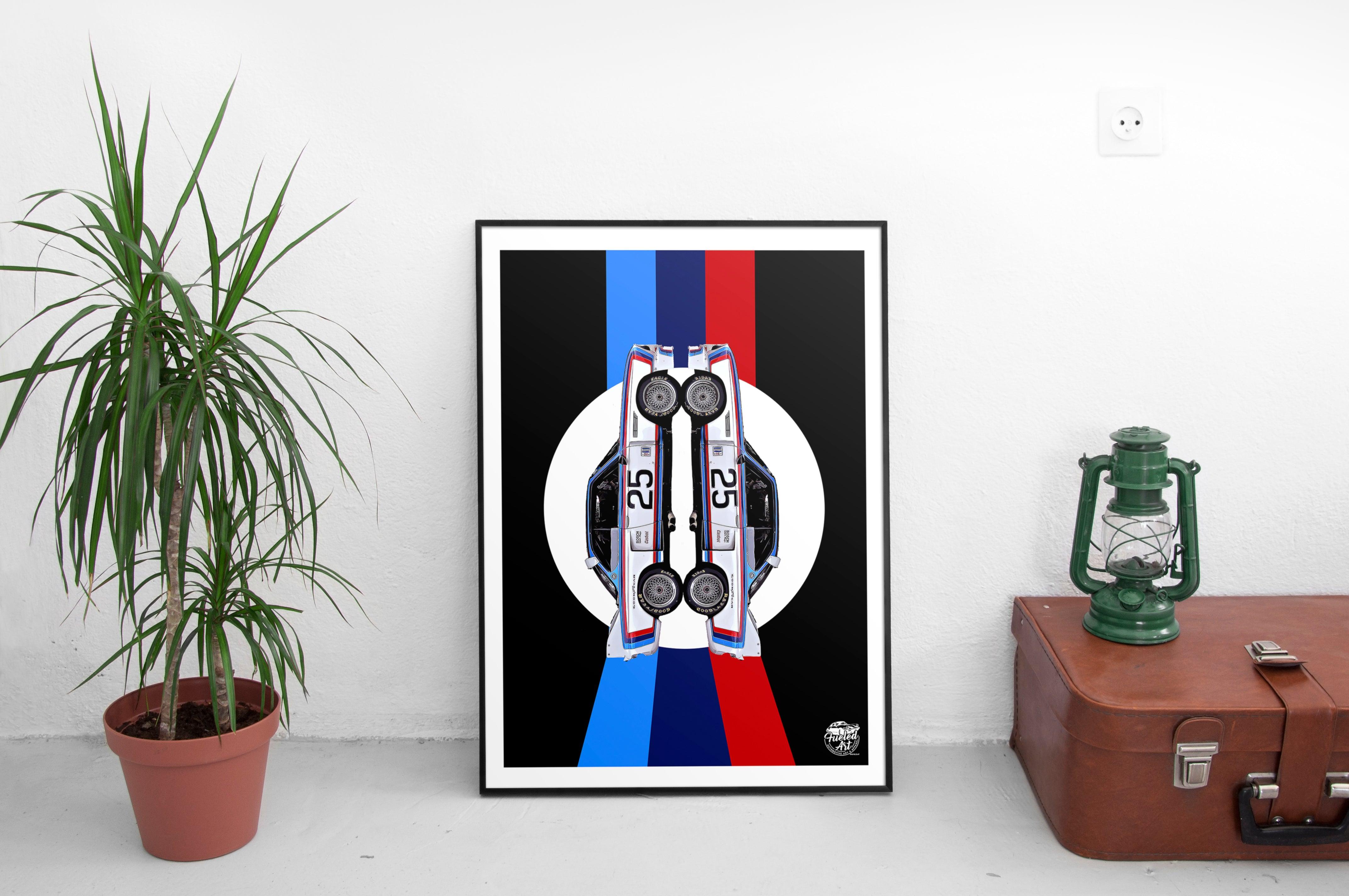 BMW CSL Print - Black - Fueled.art