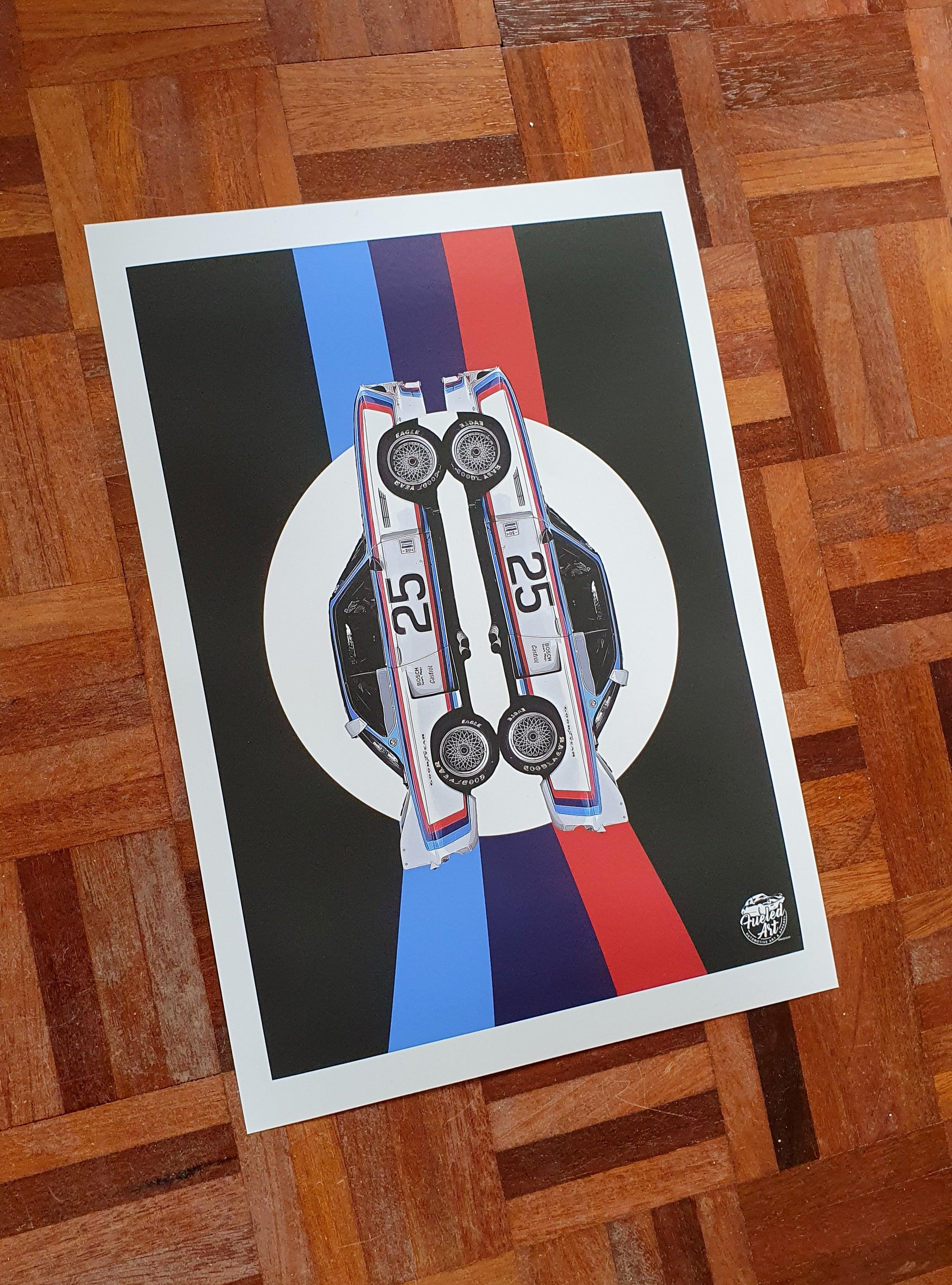 BMW CSL Print - Black - Fueled.art