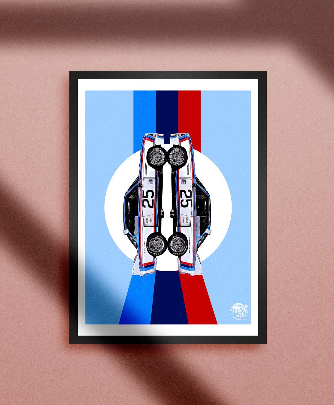 BMW CSL Print - Blue - Fueled.art