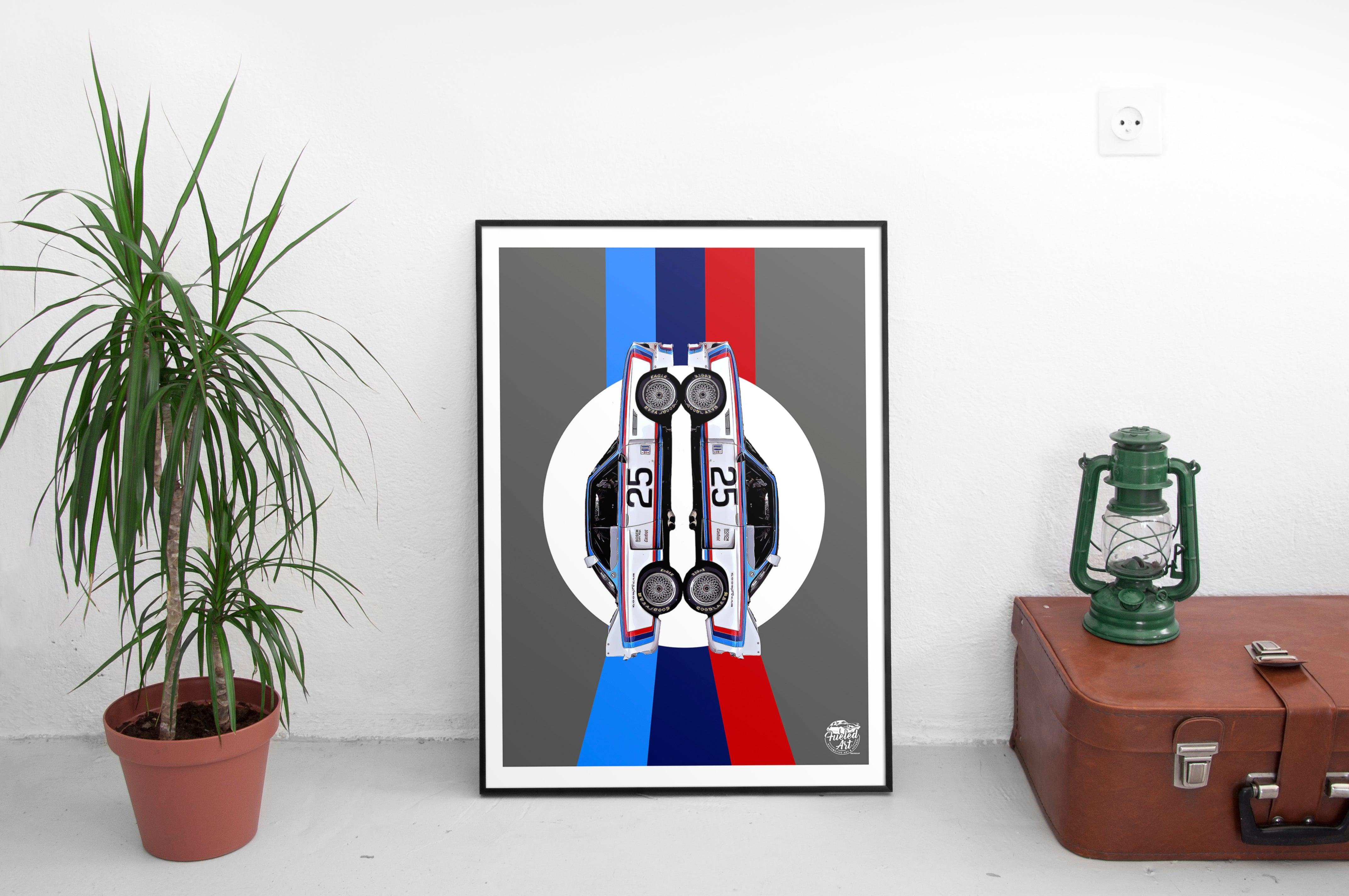 BMW CSL Print - Grey - Fueled.art