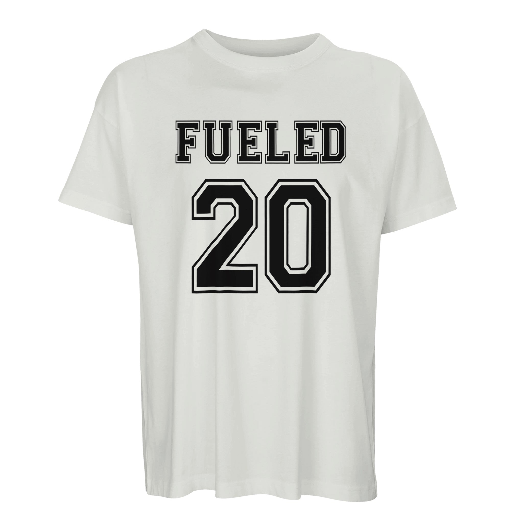 Fueled 20 Retro - Men's Oversized White T-shirt - Fueled.art