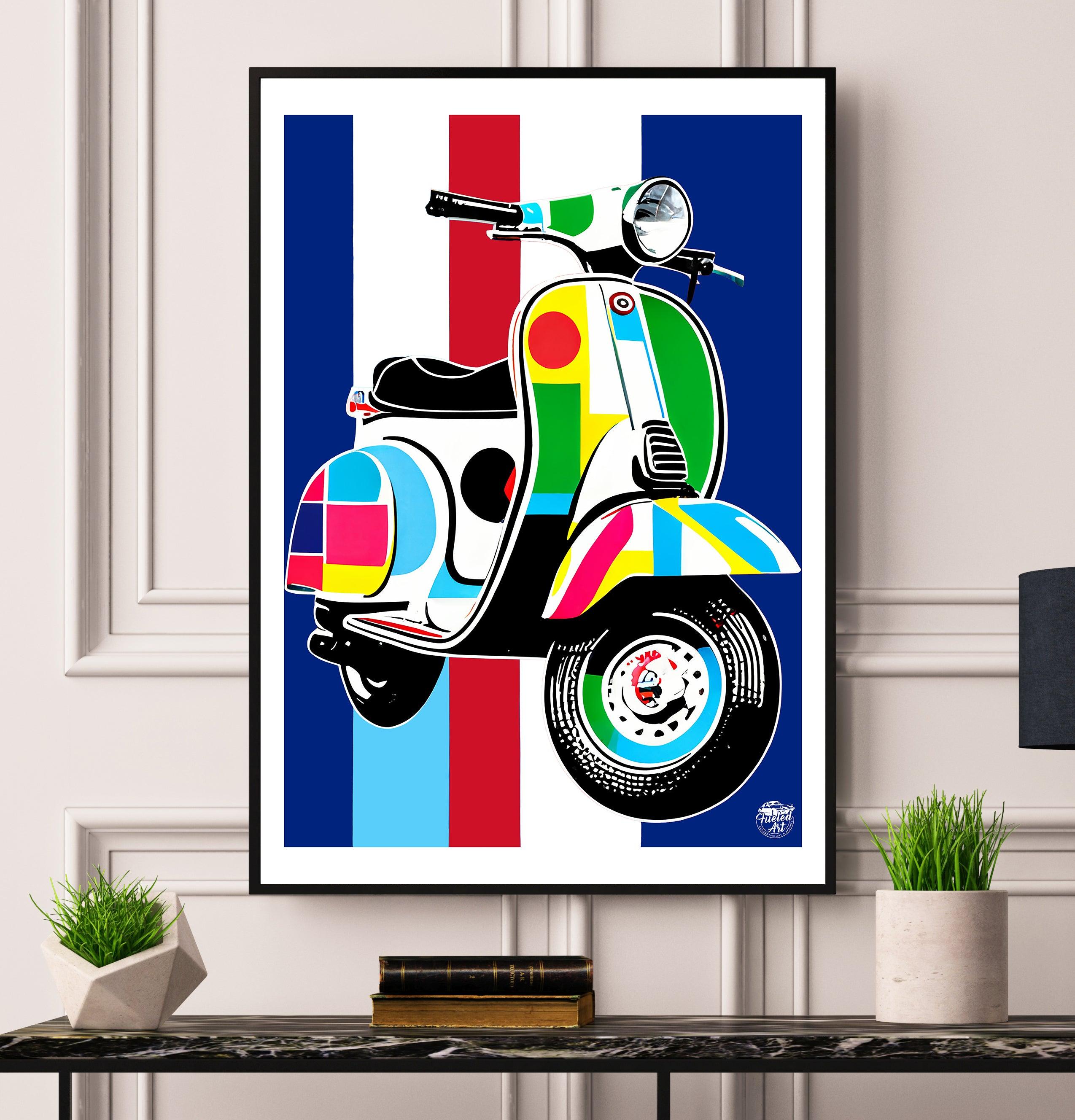 Classic Vespa Scooter Print - Fueled.art