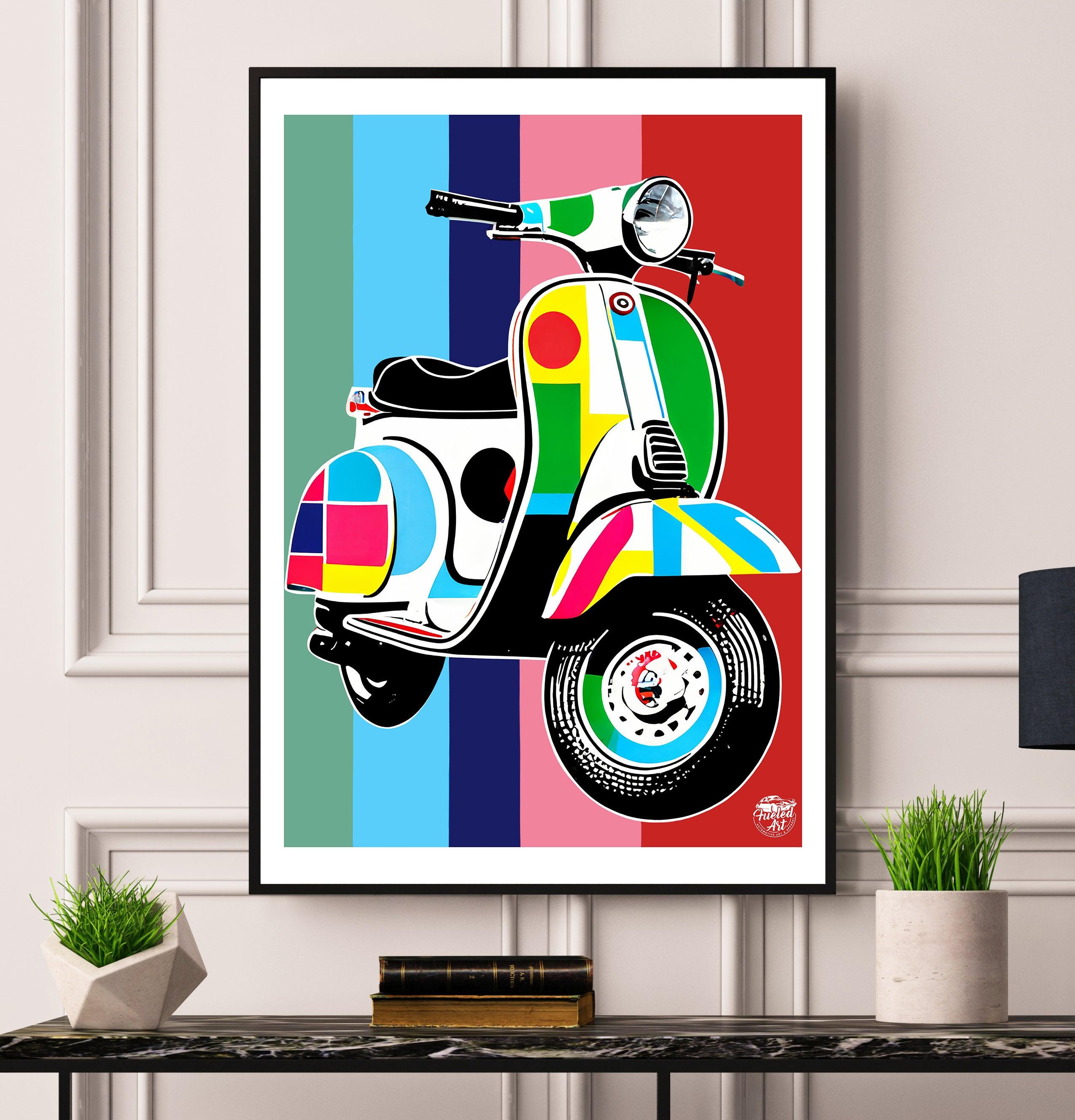 Classic Vespa Scooter Print - Fueled.art