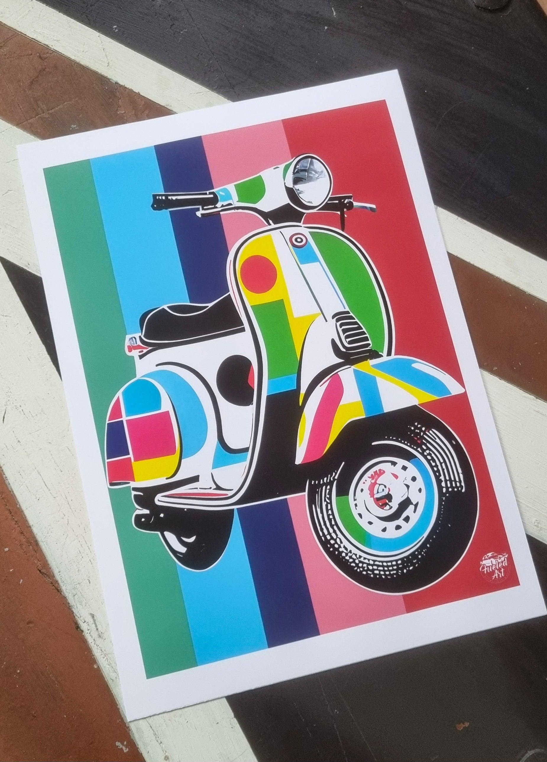 Classic Vespa Scooter Print - Fueled.art