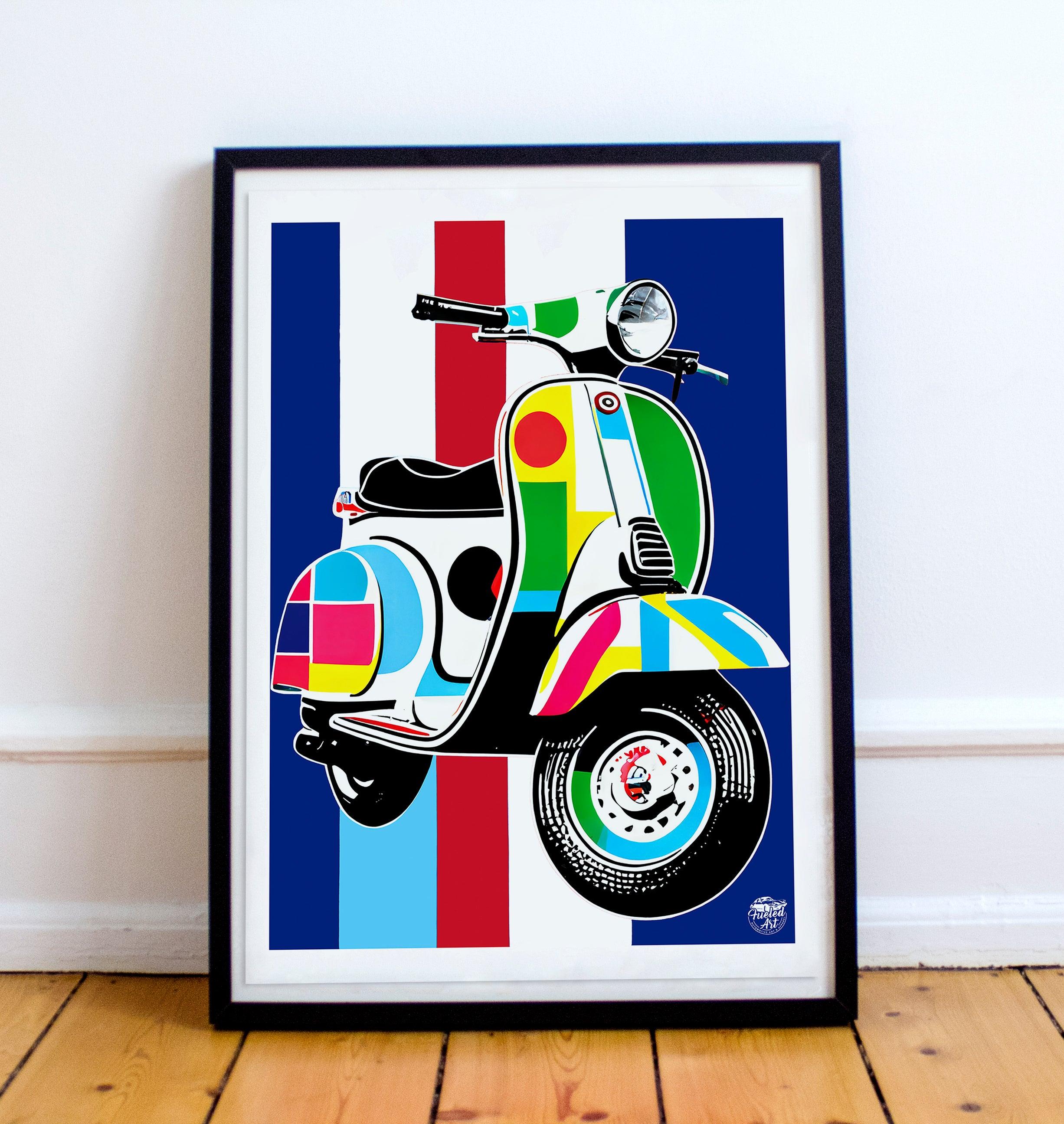 Classic Vespa Scooter Print - Fueled.art