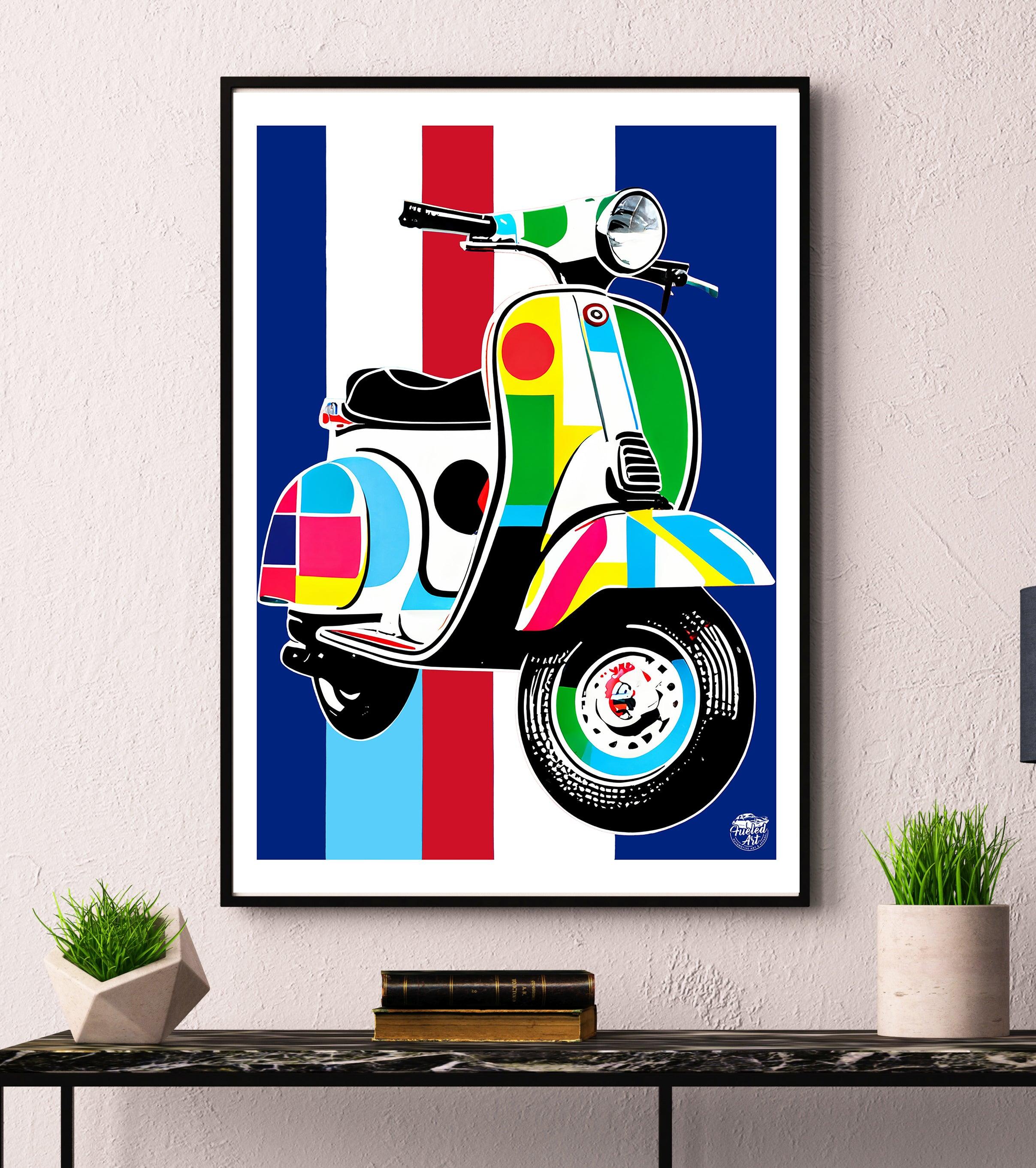 Classic Vespa Scooter Print - Fueled.art