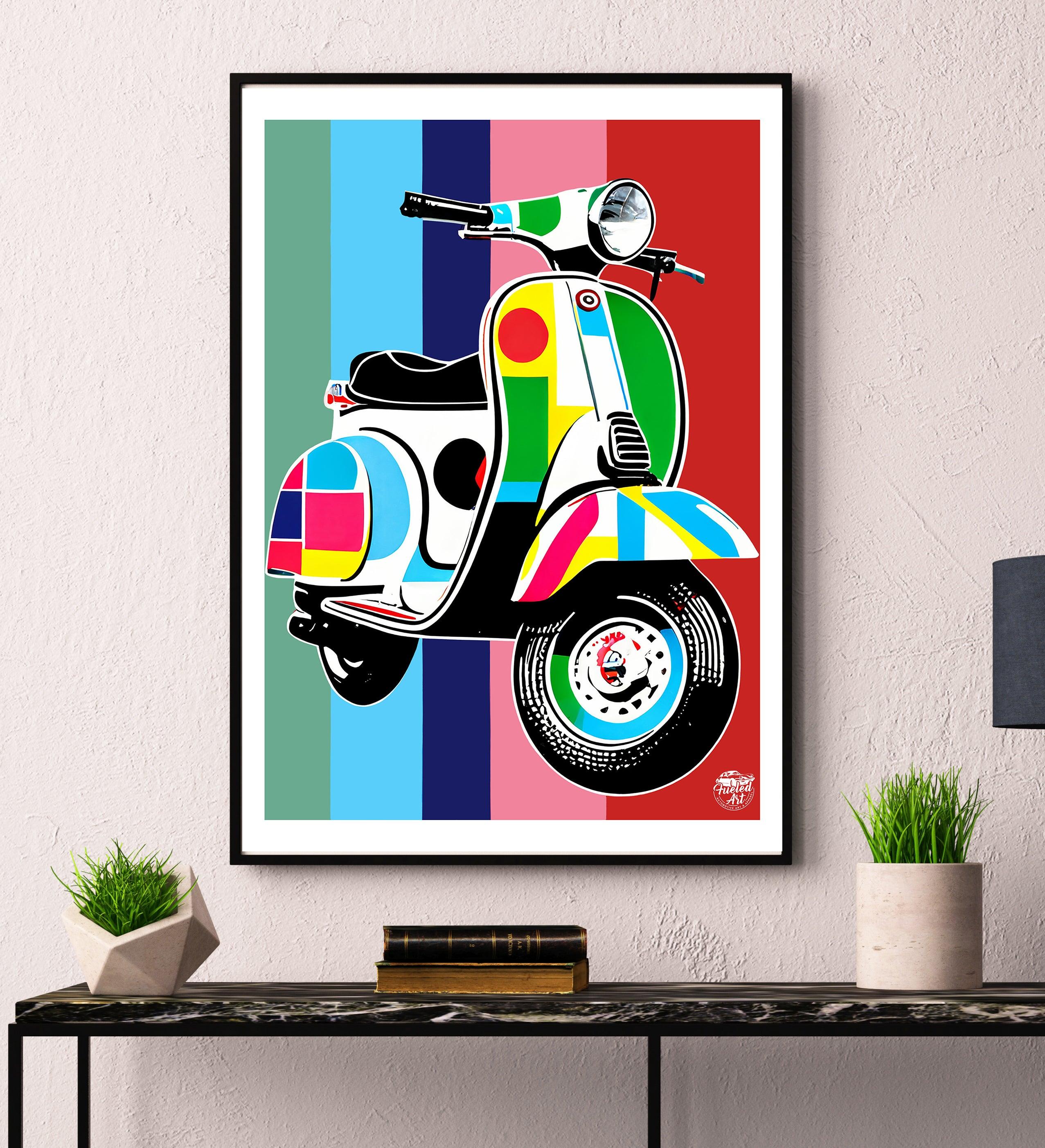 Classic Vespa Scooter Print - Fueled.art