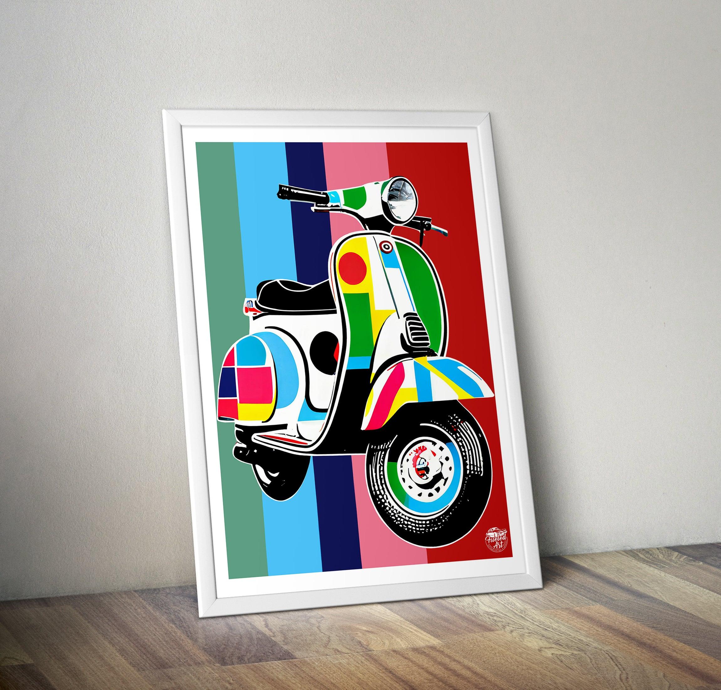 Classic Vespa Scooter Print - Fueled.art