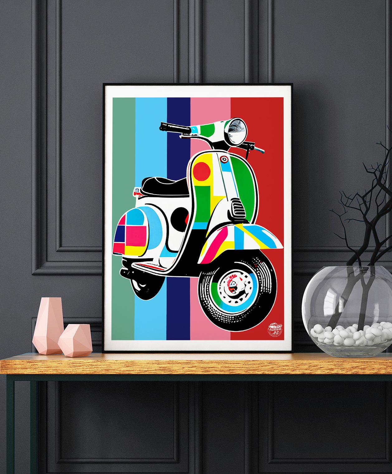 Classic Vespa Scooter Print - Fueled.art