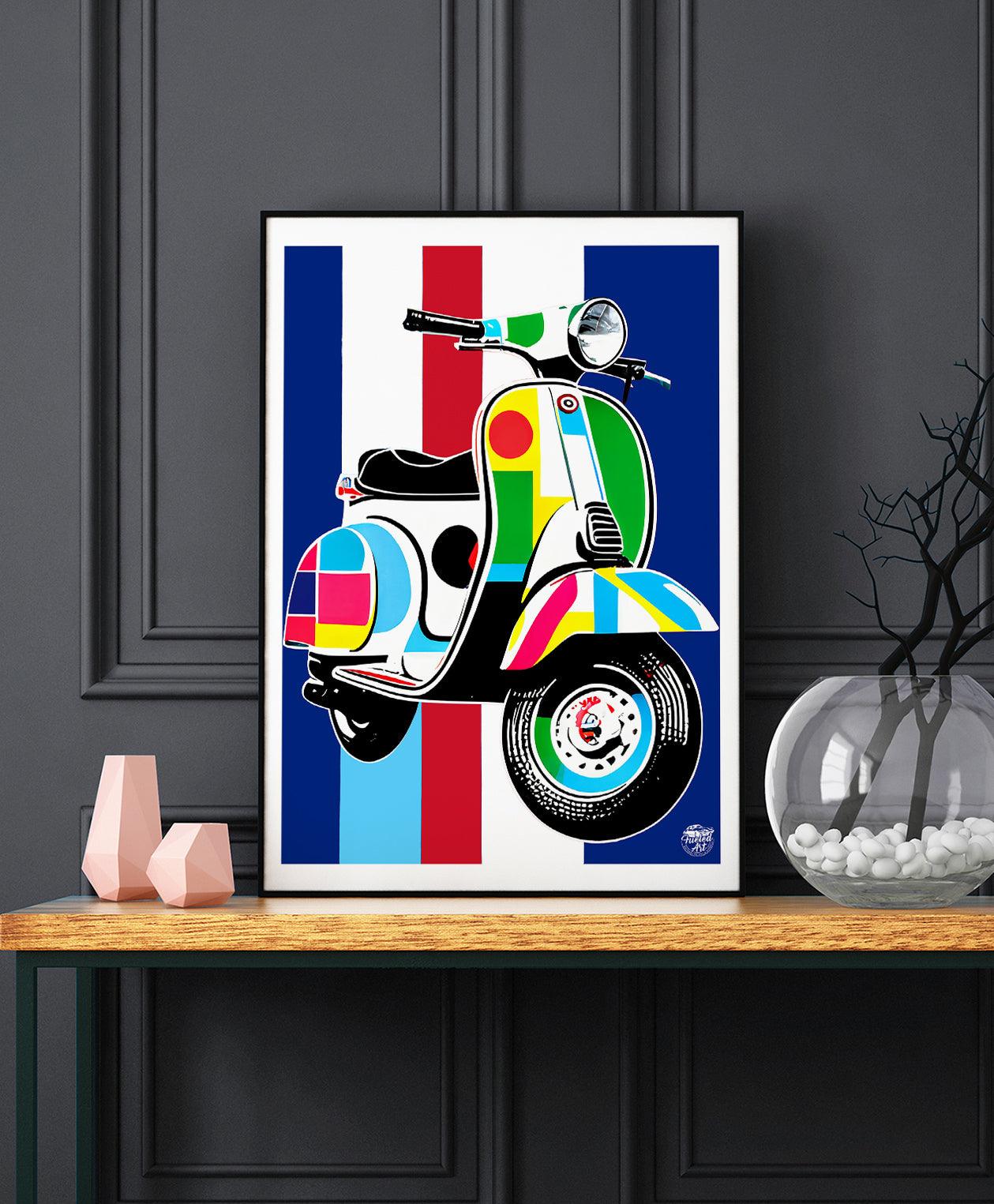 Classic Vespa Scooter Print - Fueled.art