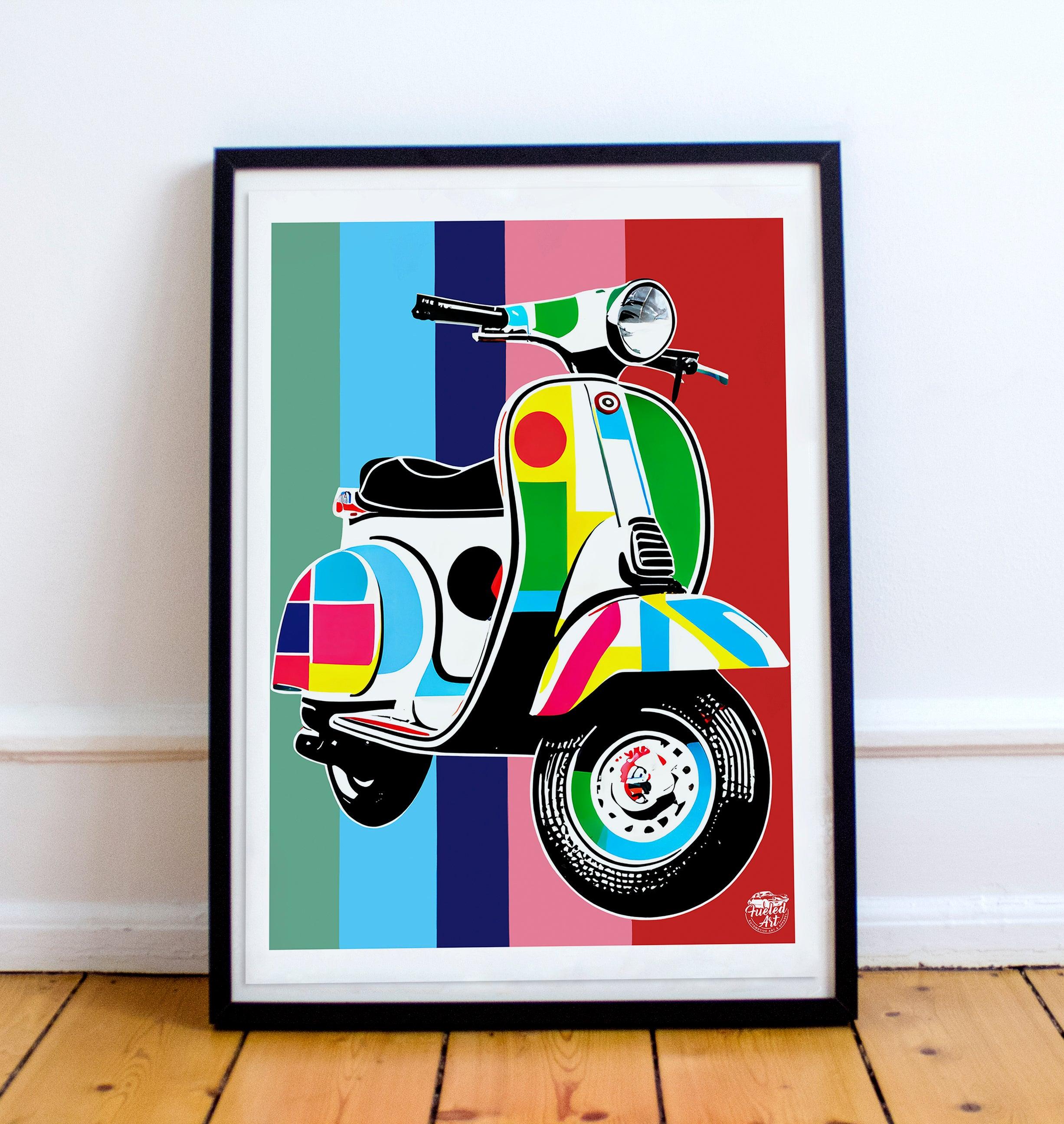 Classic Vespa Scooter Print - Fueled.art