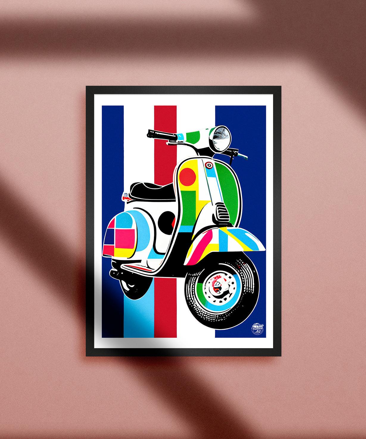 Classic Vespa Scooter Print - Fueled.art