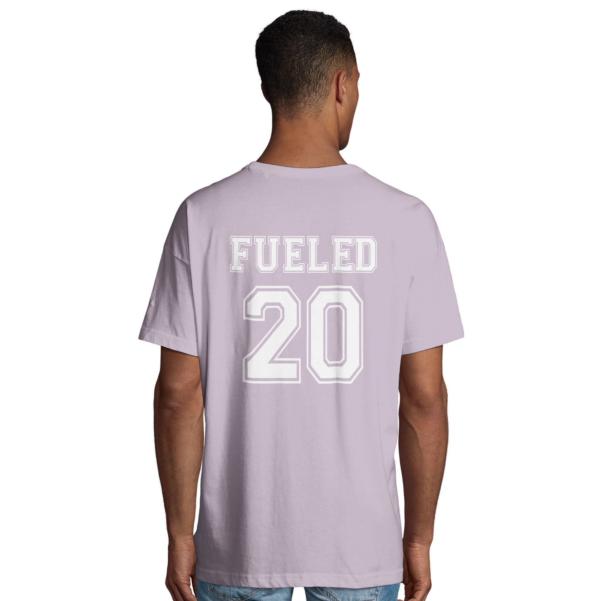 Fueled 20 Varsity Retro - Men's Oversized Lilac T-shirt - Fueled.art