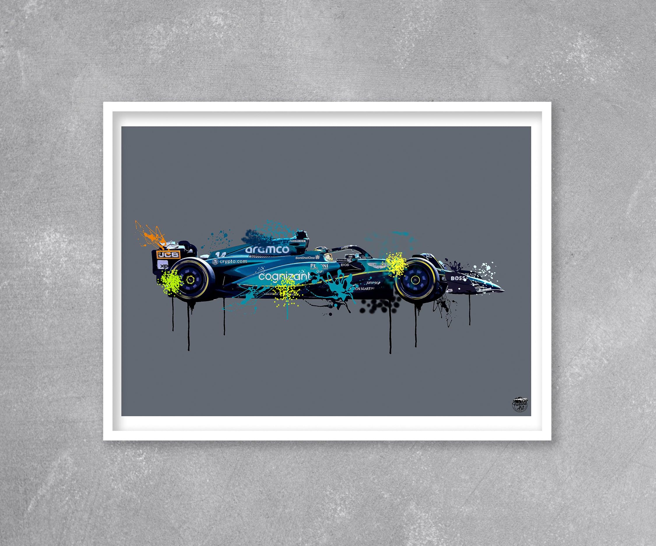 Fernando Alonso 2023 Aston Martin F1 Print - Fueled.art