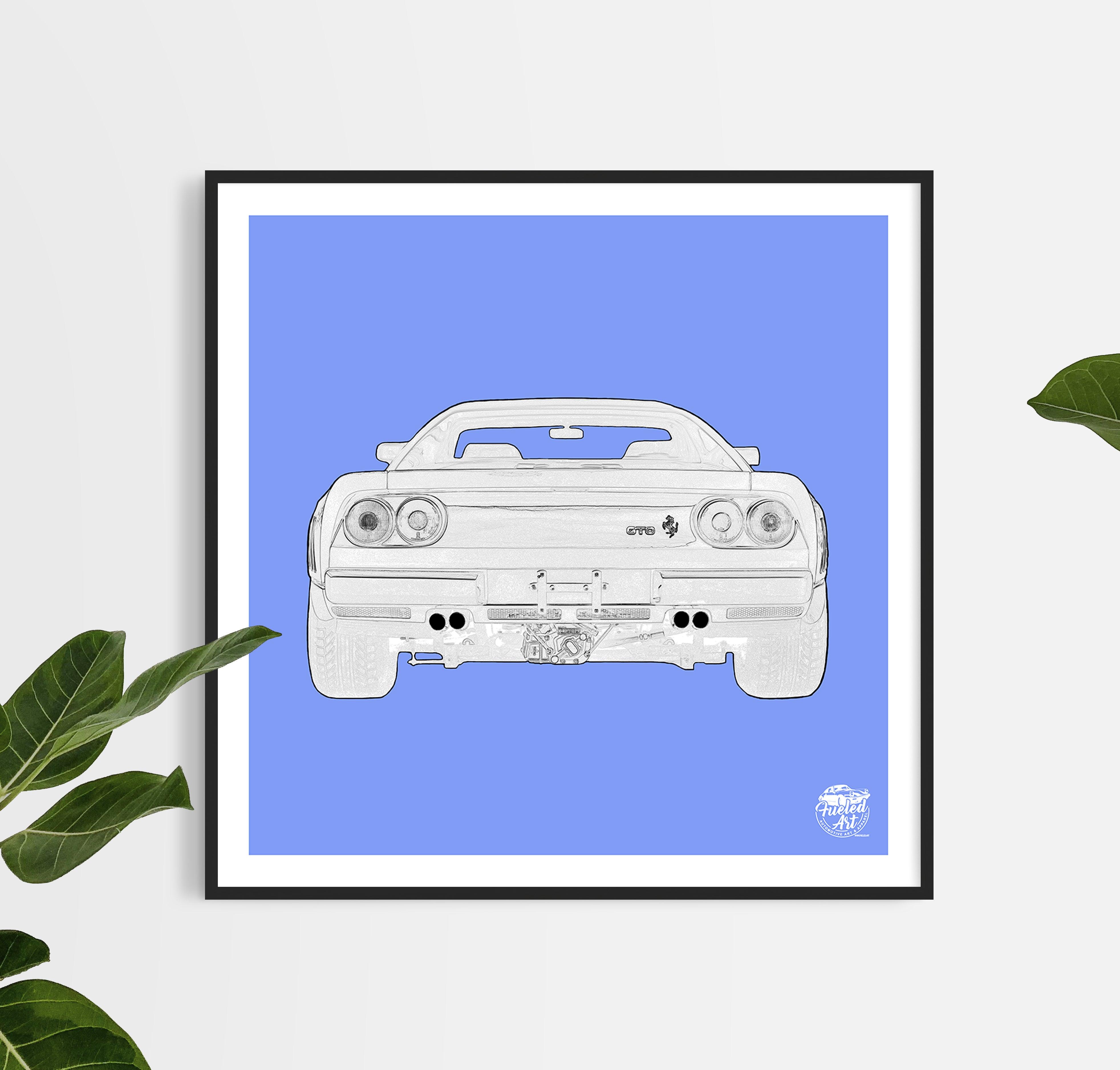 Ferrari 288 GTO Print - Blue - Fueled.art