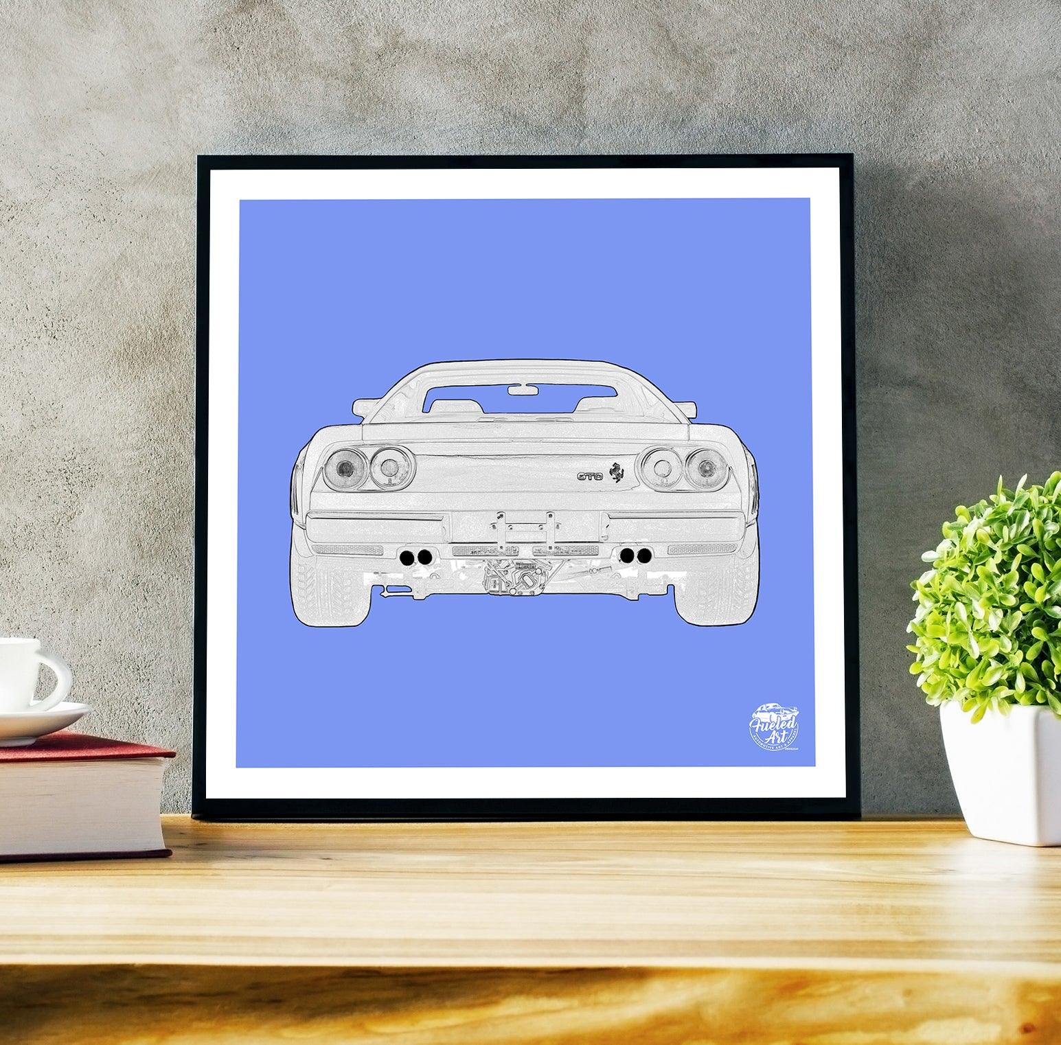 Ferrari 288 GTO Print - Blue - Fueled.art