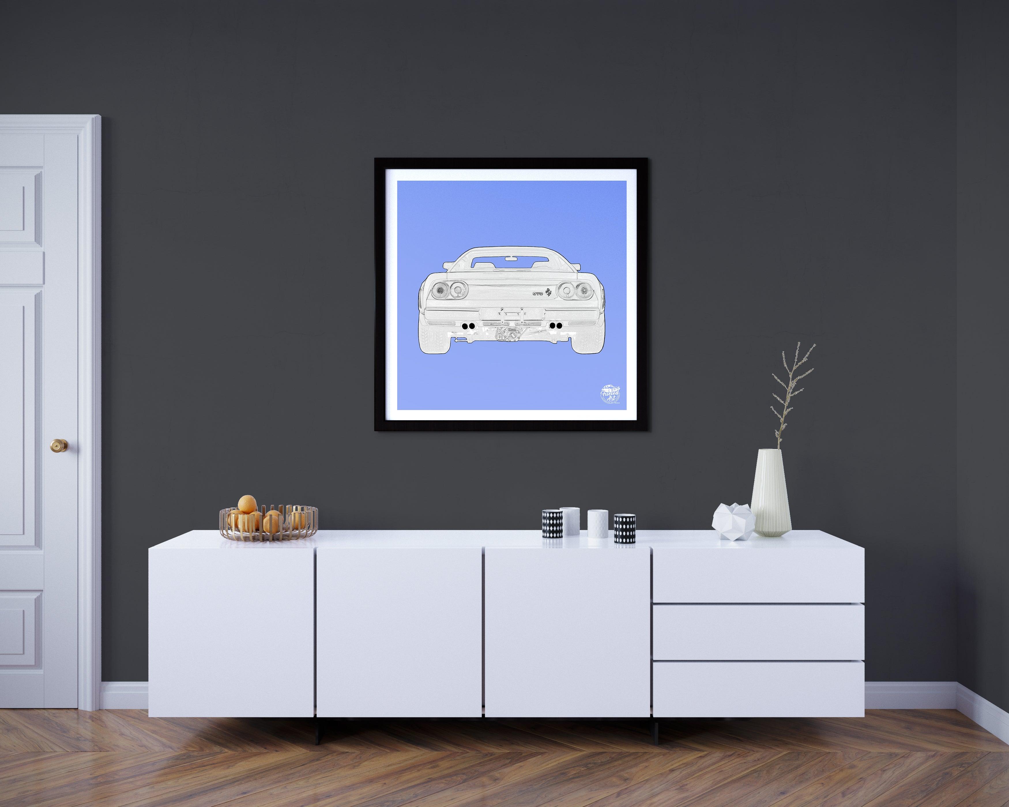 Ferrari 288 GTO Print - Blue - Fueled.art