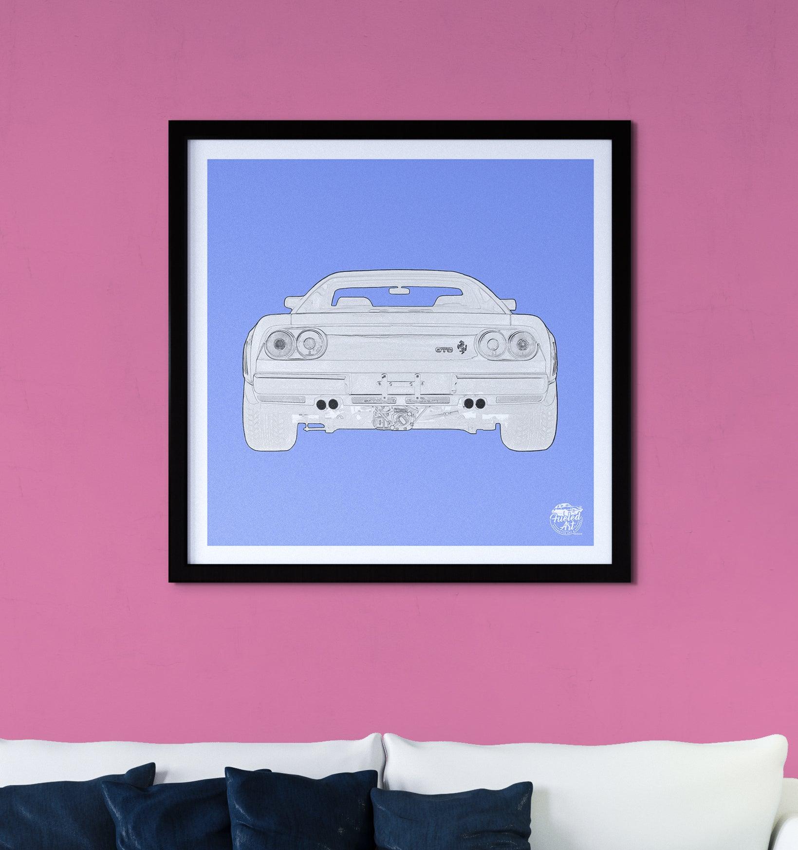 Ferrari 288 GTO Print - Blue - Fueled.art