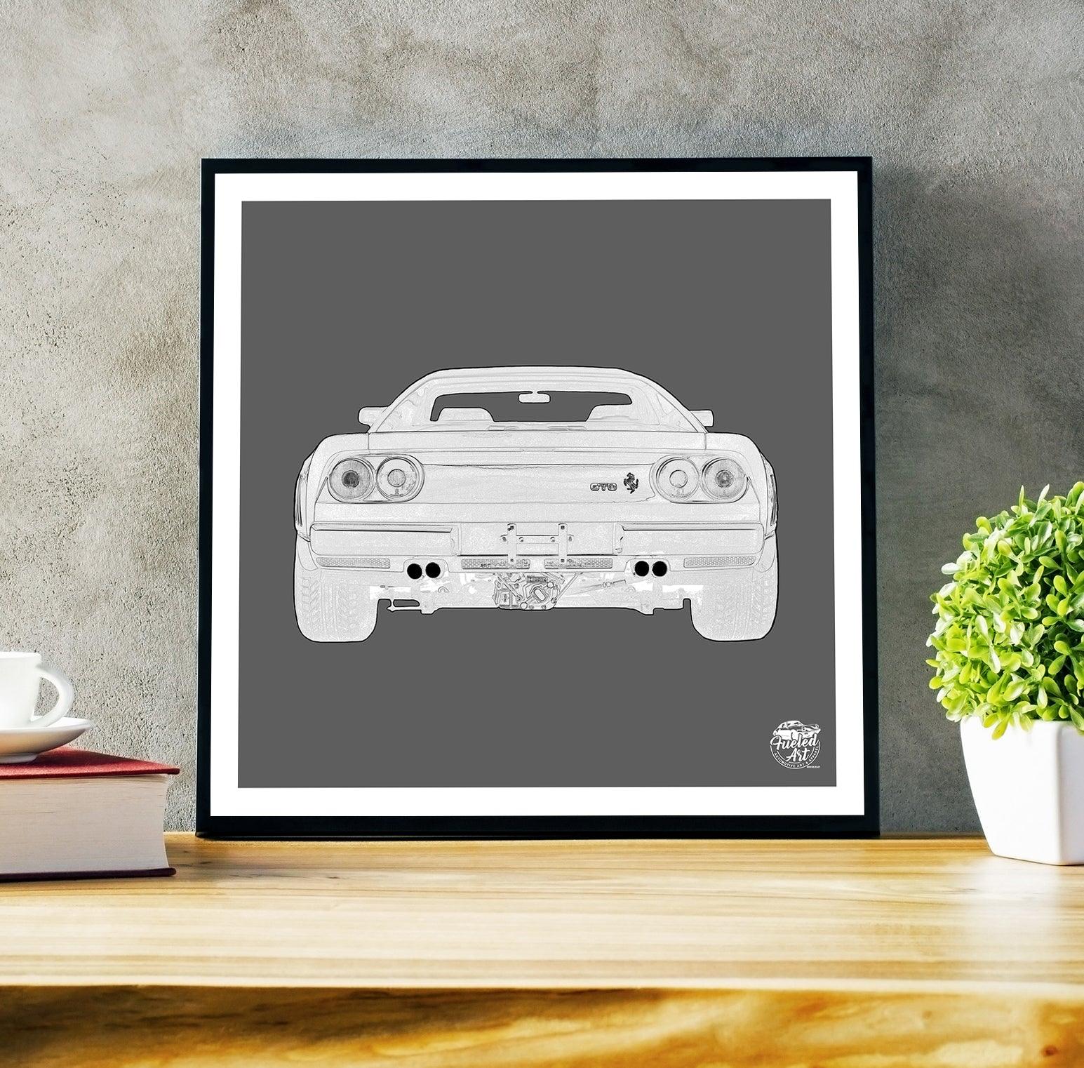 Ferrari 288 GTO Print - Grey - Fueled.art