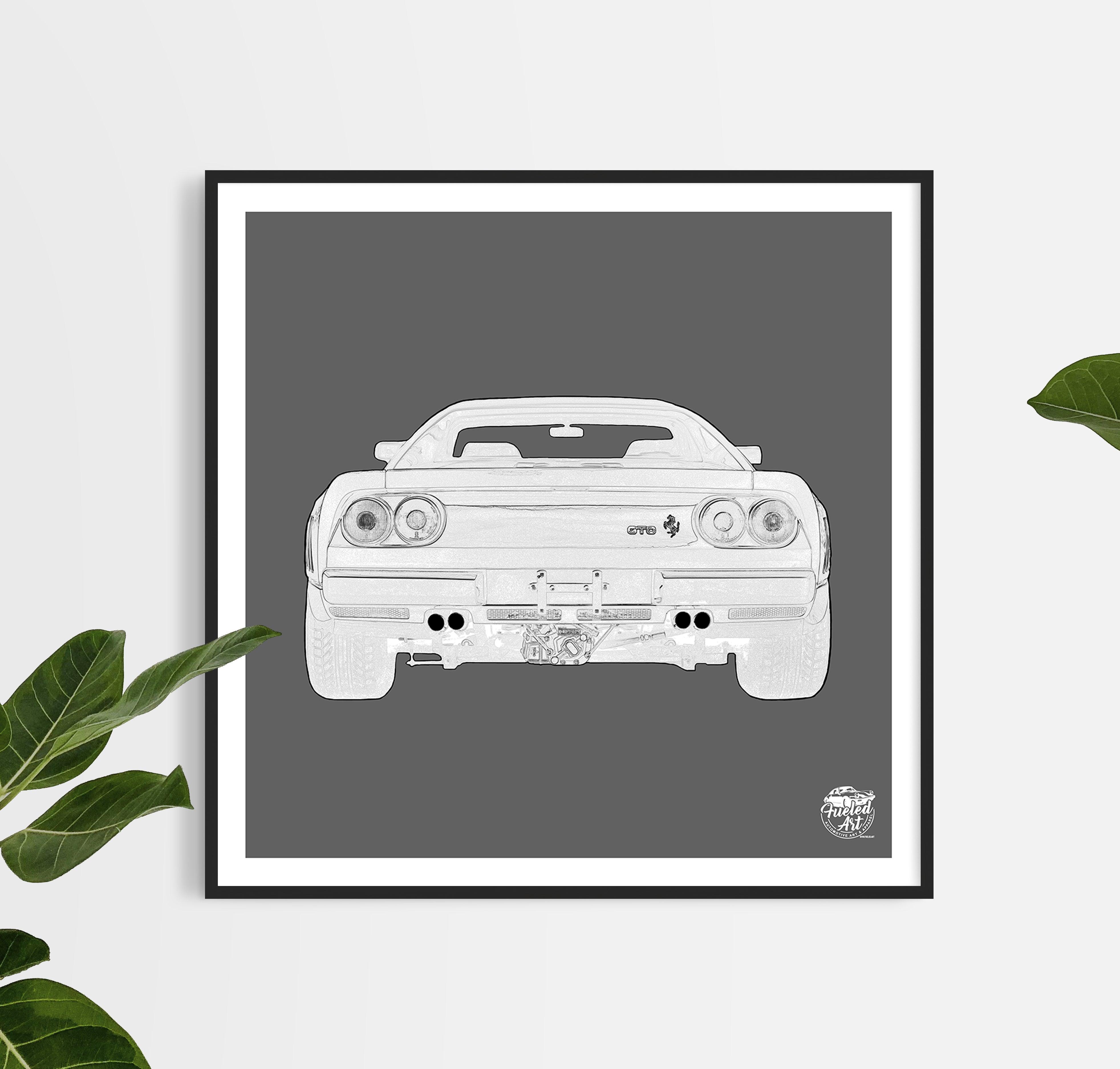 Ferrari 288 GTO Print - Grey - Fueled.art