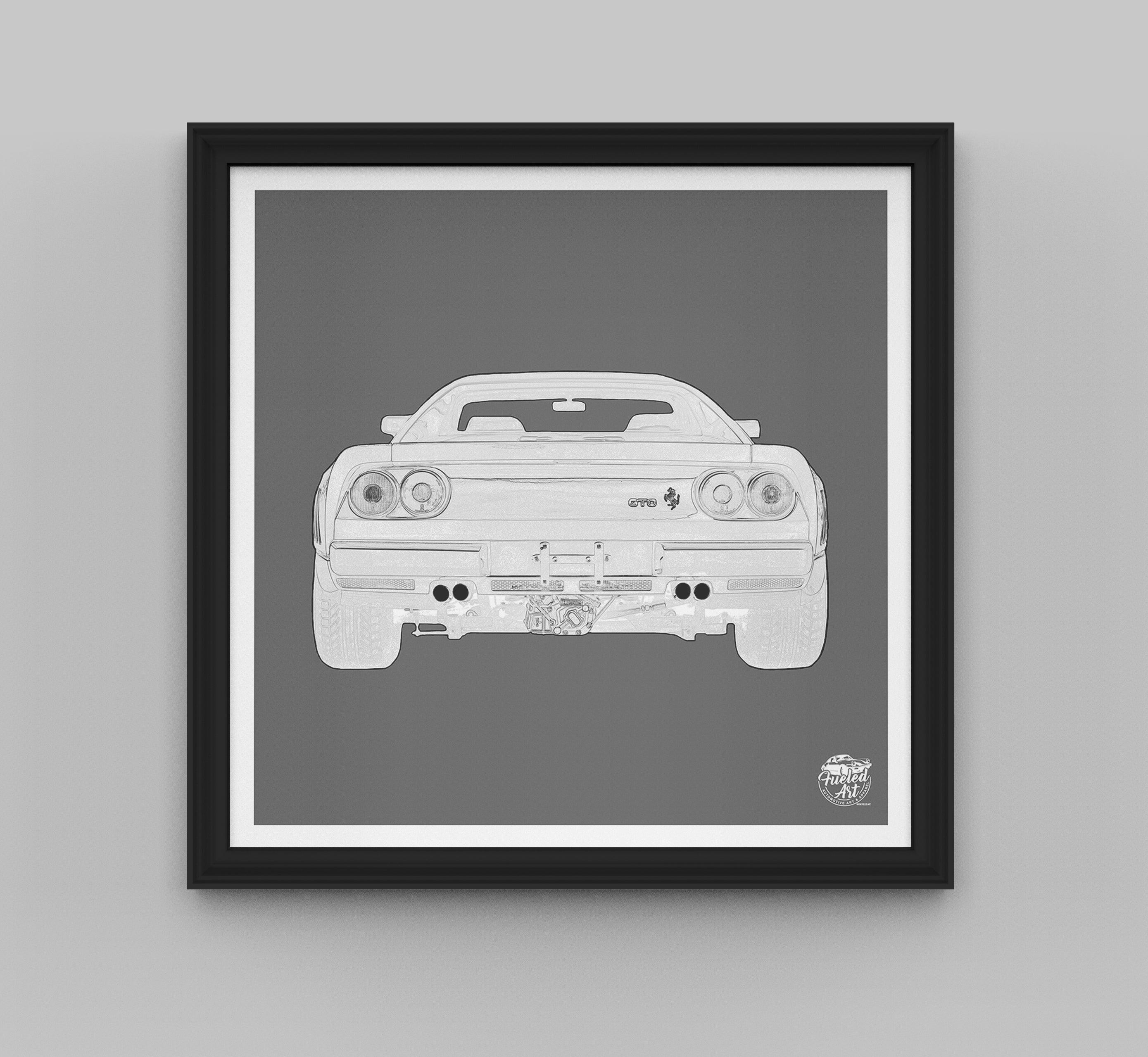 Ferrari 288 GTO Print - Grey - Fueled.art