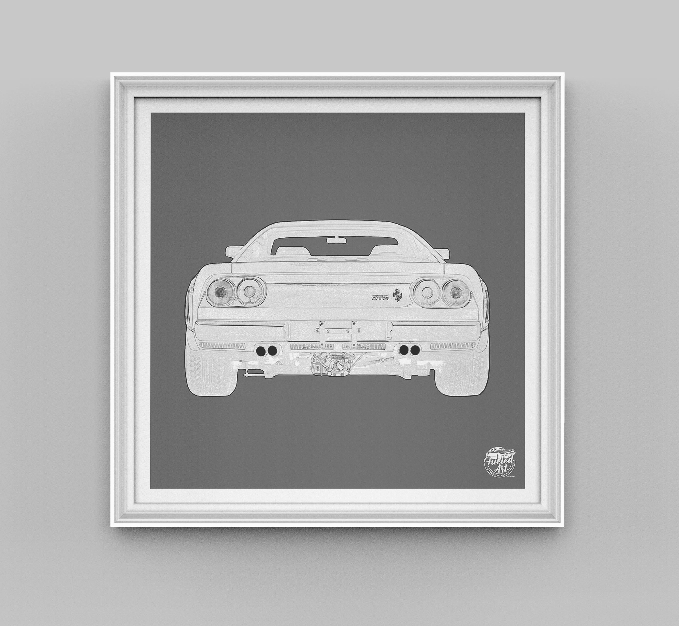 Ferrari 288 GTO Print - Grey - Fueled.art