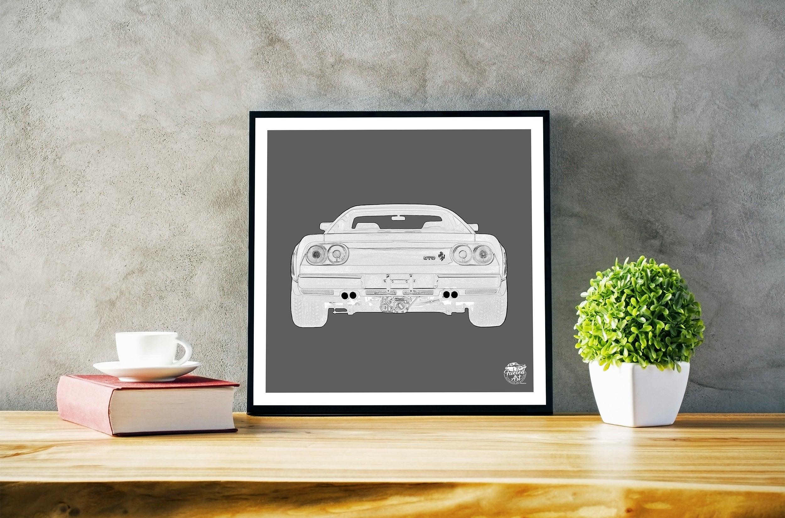 Ferrari 288 GTO Print - Grey - Fueled.art