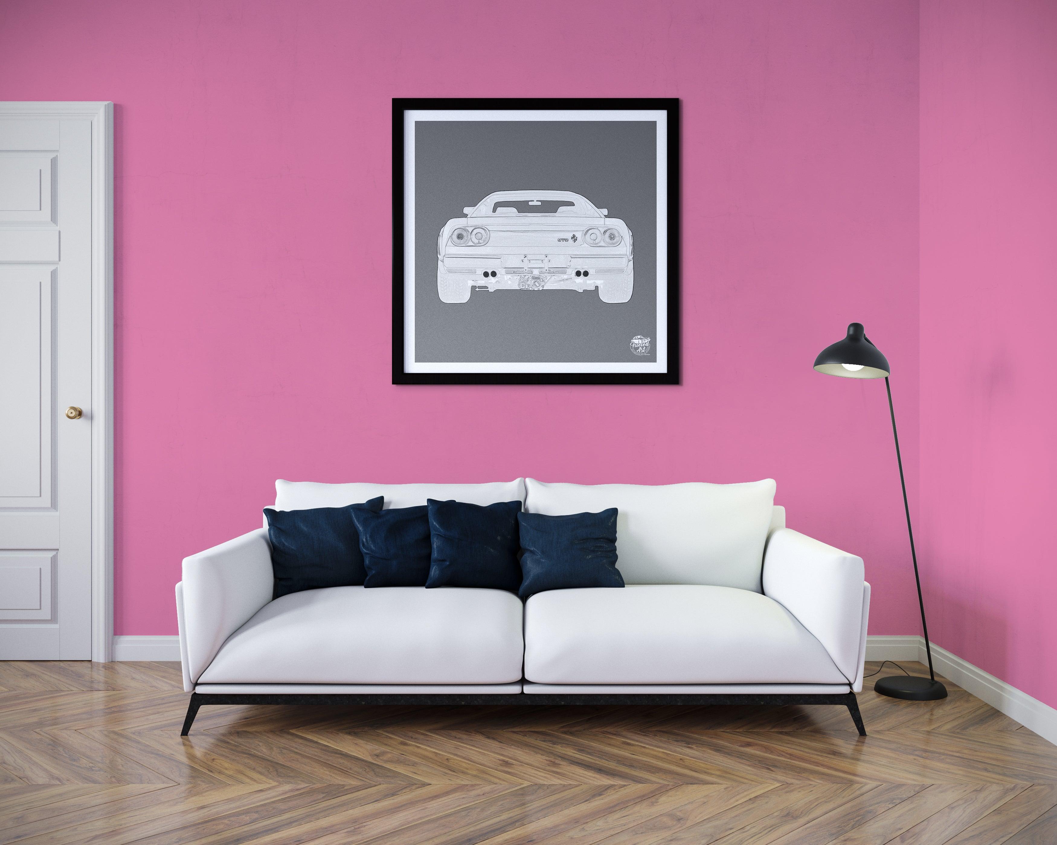 Ferrari 288 GTO Print - Grey - Fueled.art