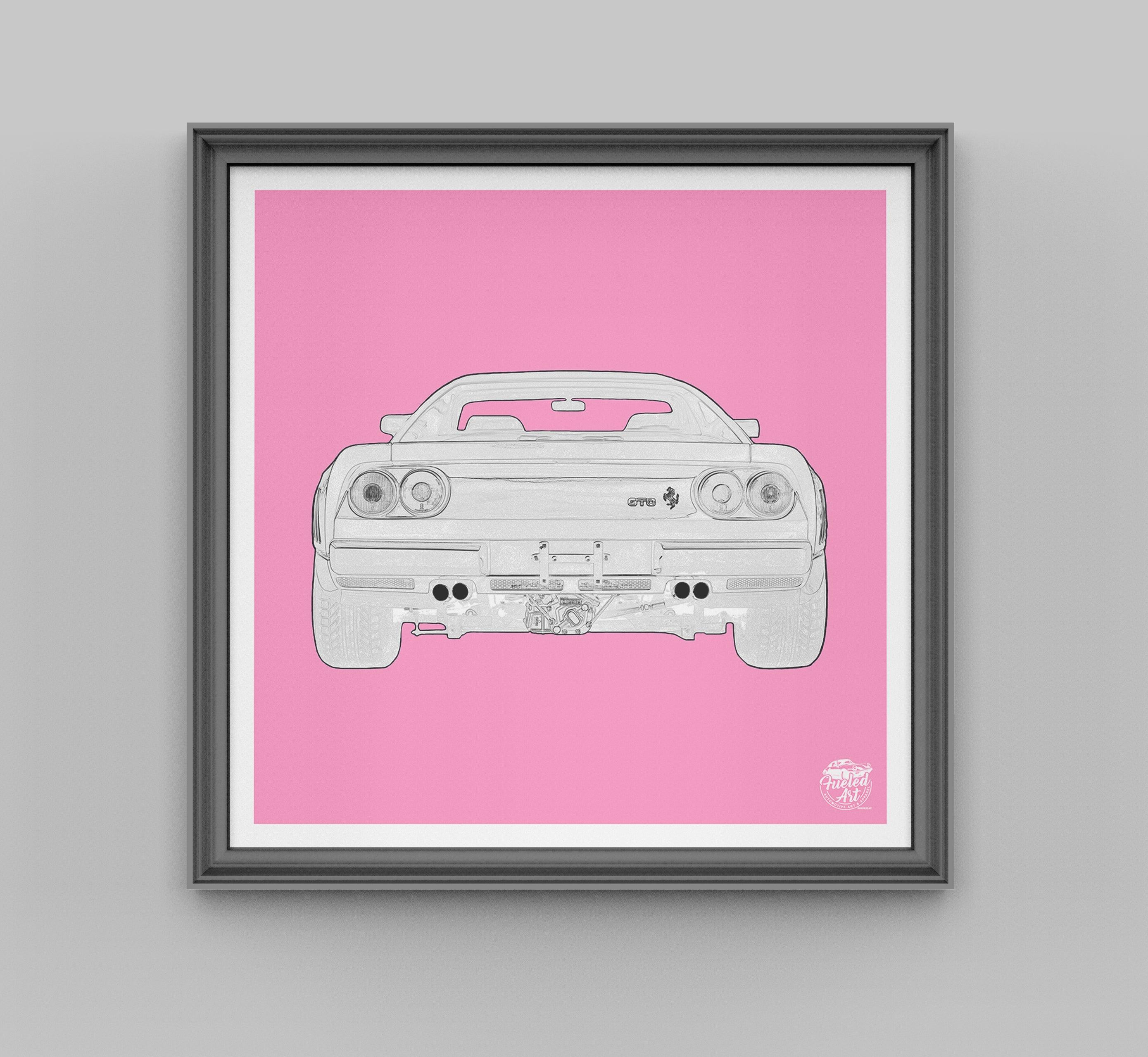 Ferrari 288 GTO Print - Pink - Fueled.art