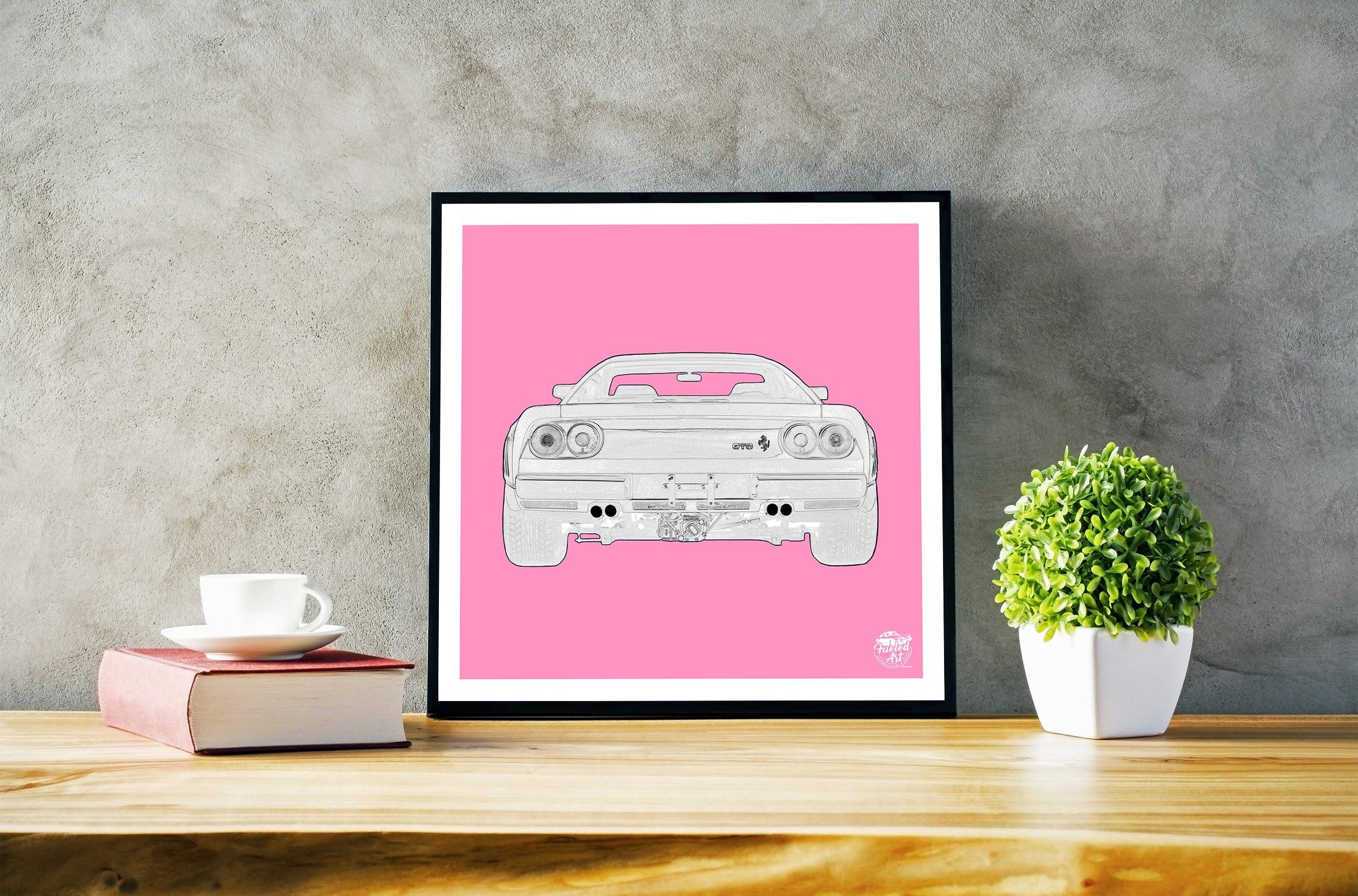 Ferrari 288 GTO Print - Pink - Fueled.art