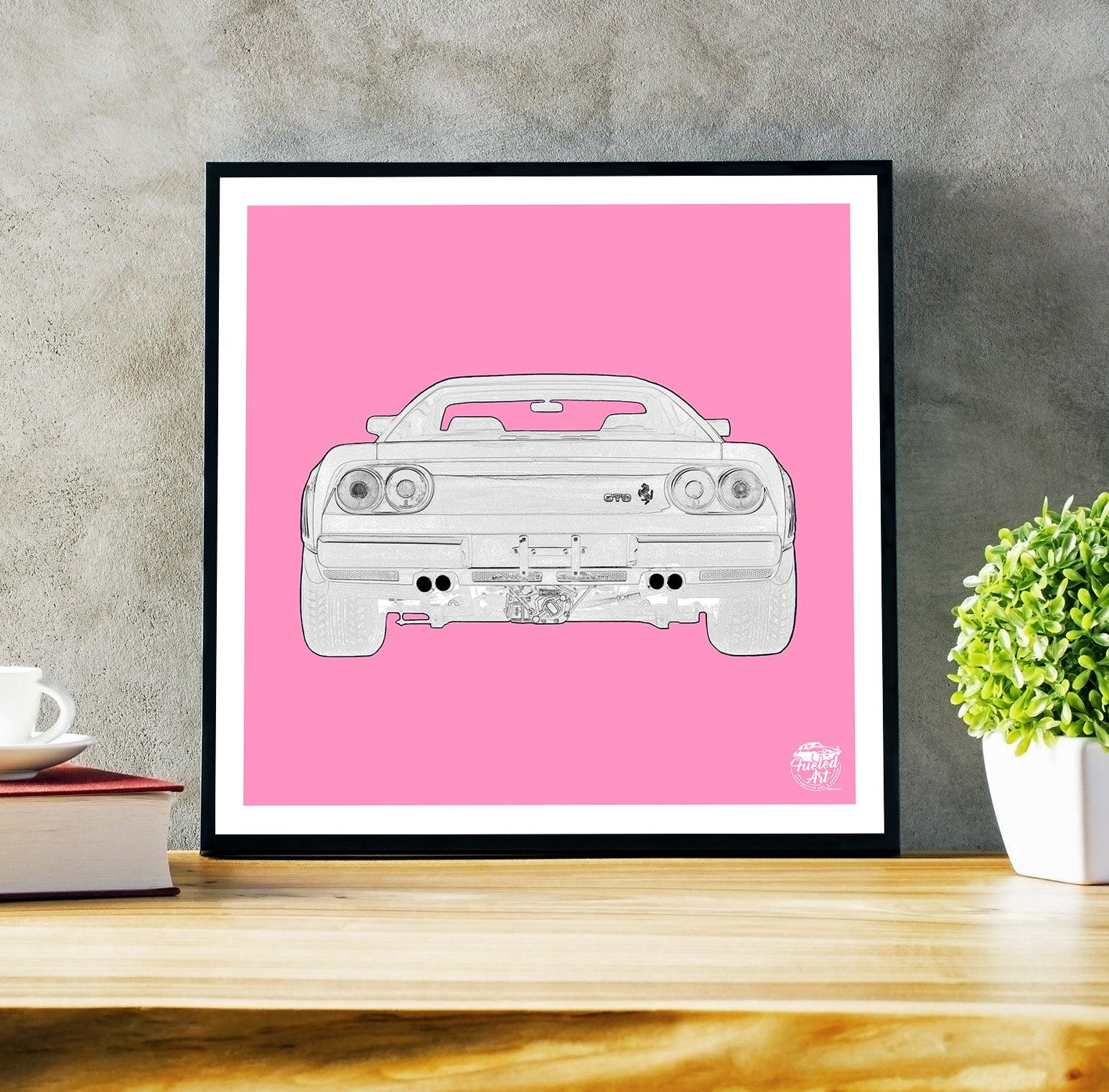 Ferrari 288 GTO Print - Pink - Fueled.art