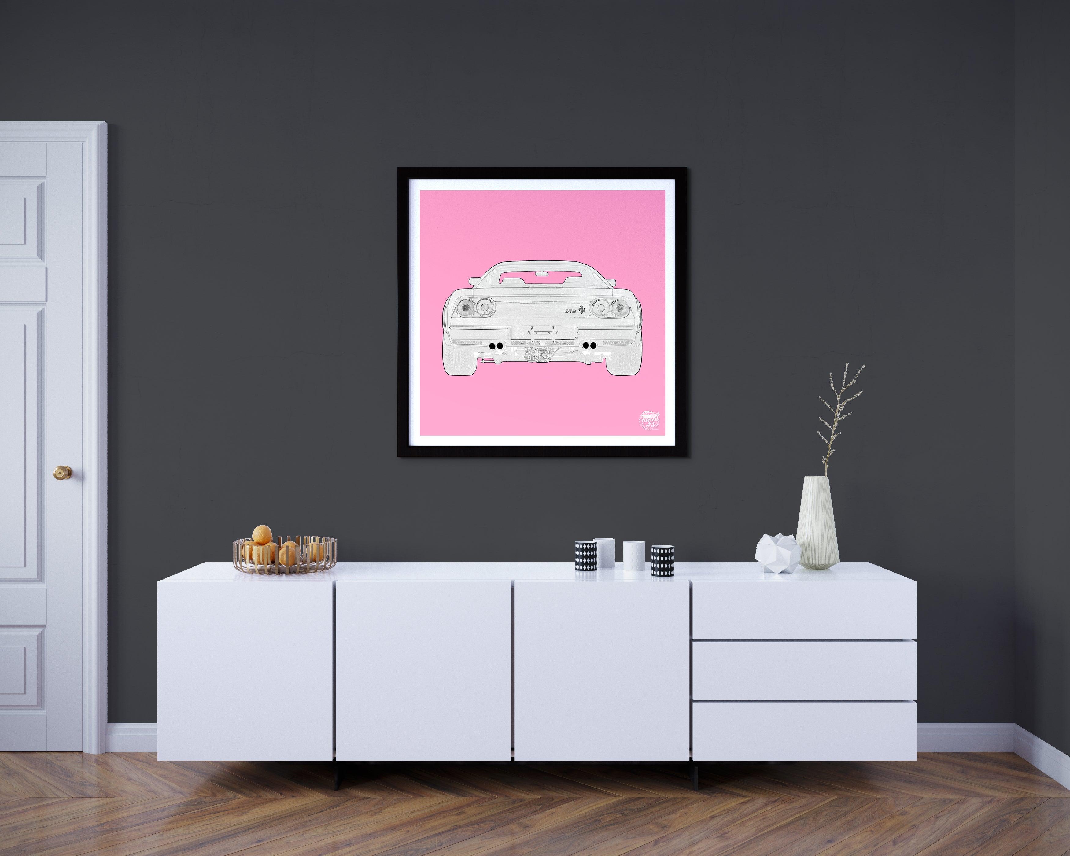 Ferrari 288 GTO Print - Pink - Fueled.art