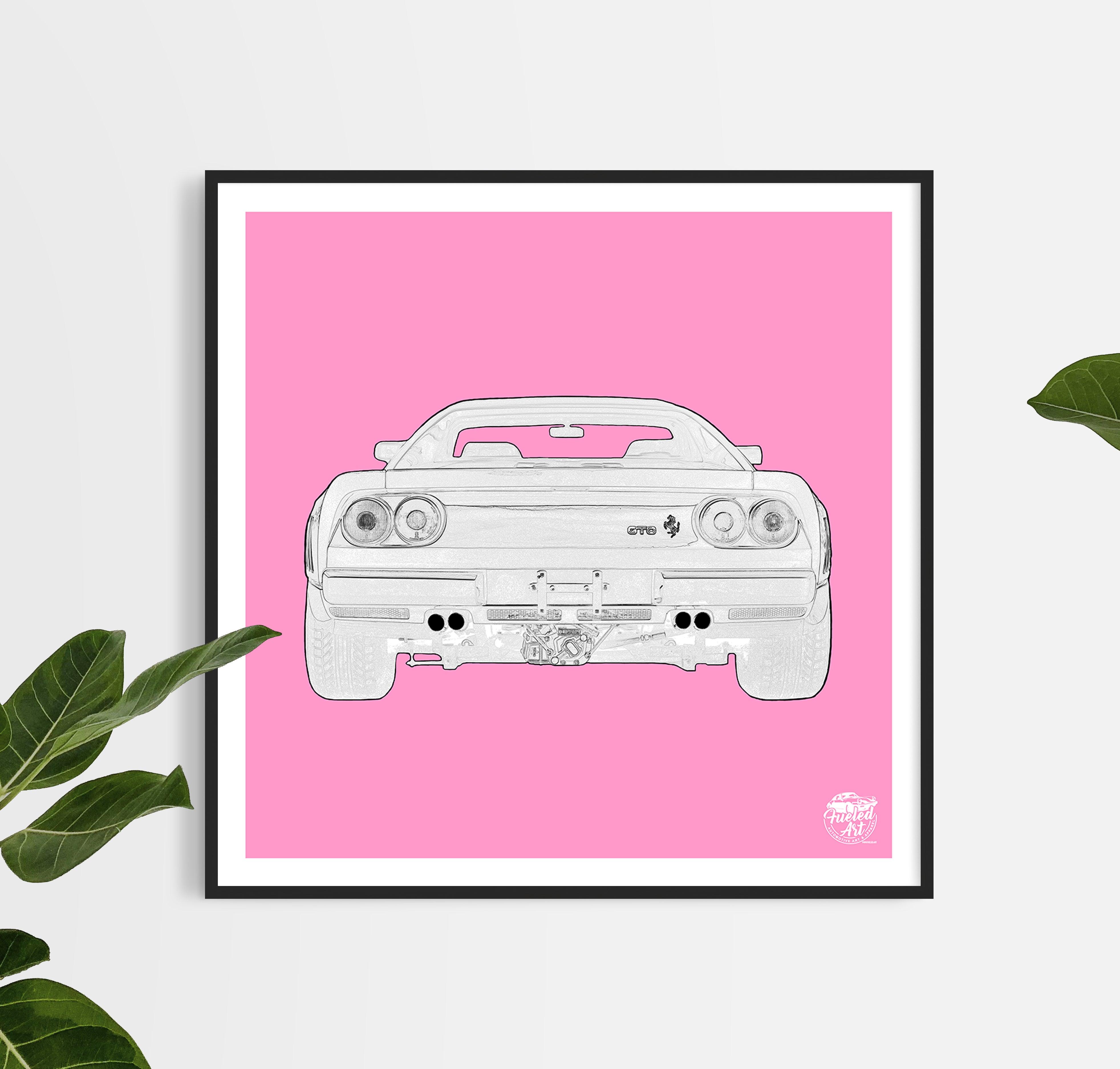 Ferrari 288 GTO Print - Pink - Fueled.art