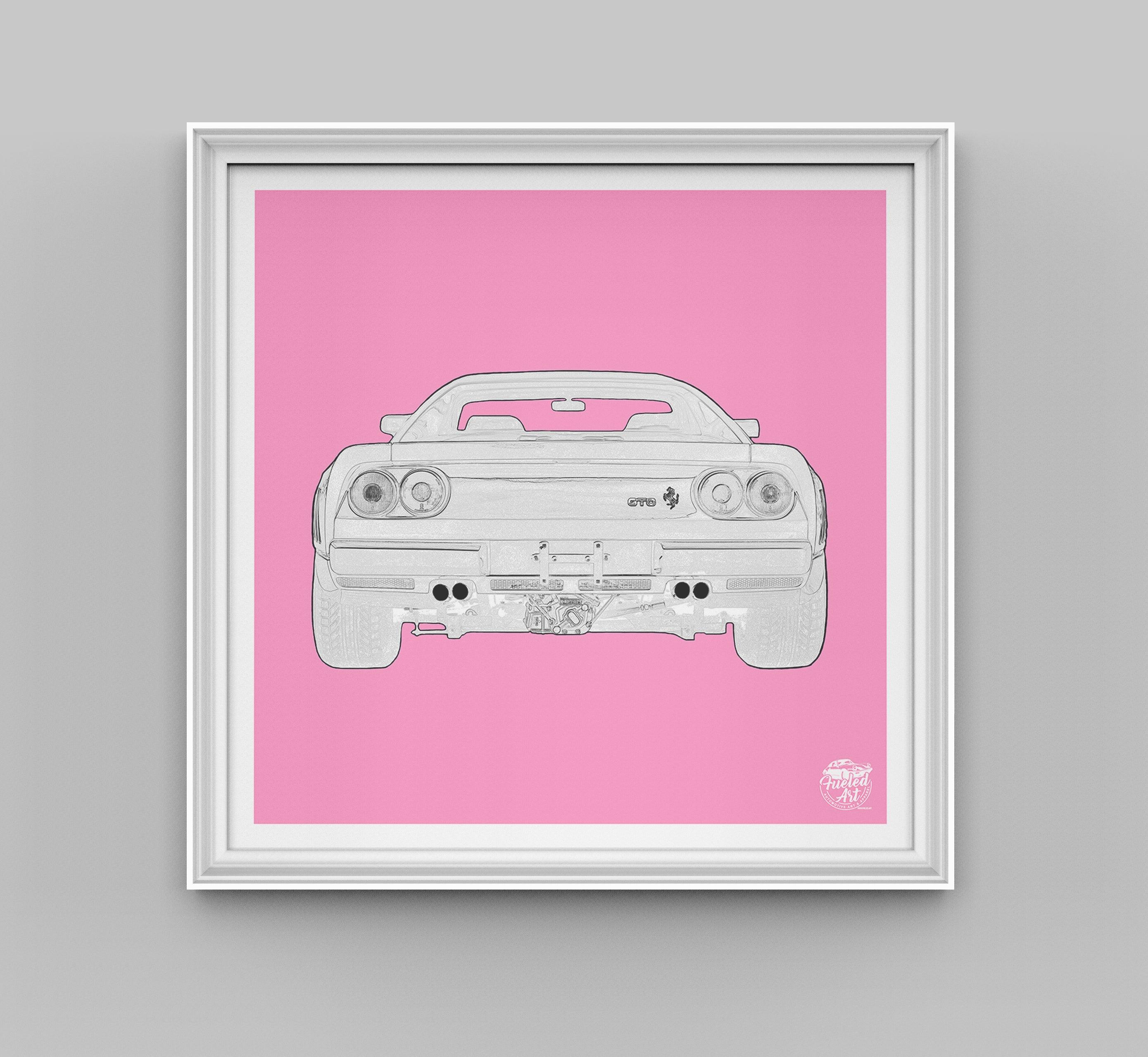 Ferrari 288 GTO Print - Pink - Fueled.art