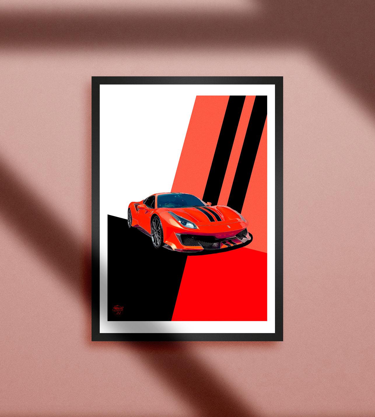 Ferrari 488 Pista Print - Fueled.art