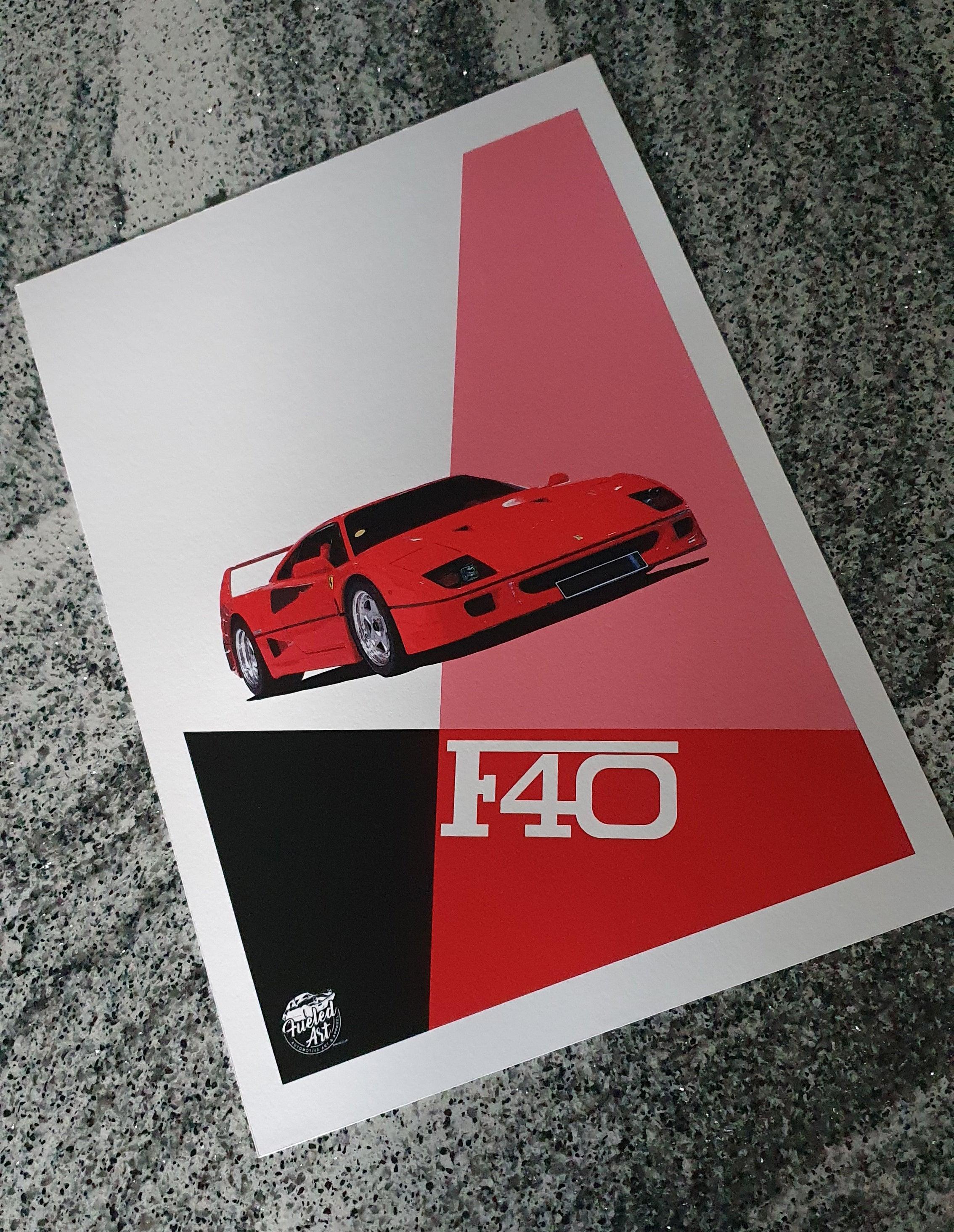 Ferrari F40 Print - Fueled.art